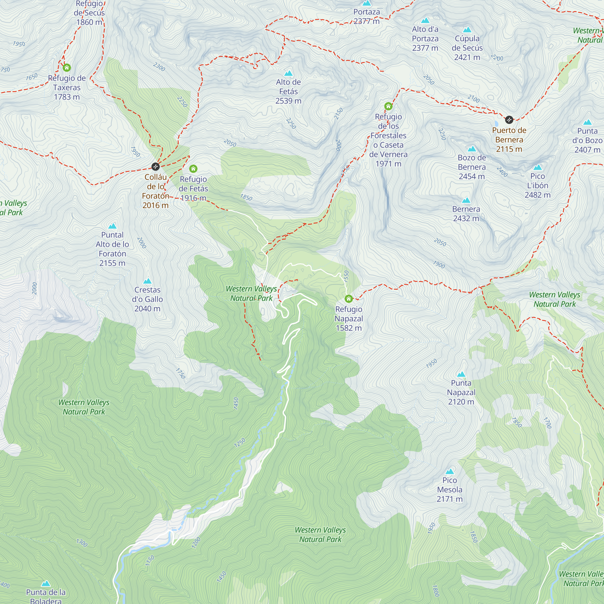 Refugio de La Cueva map