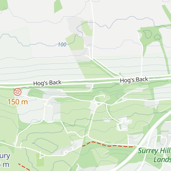 Map of Hog's Back