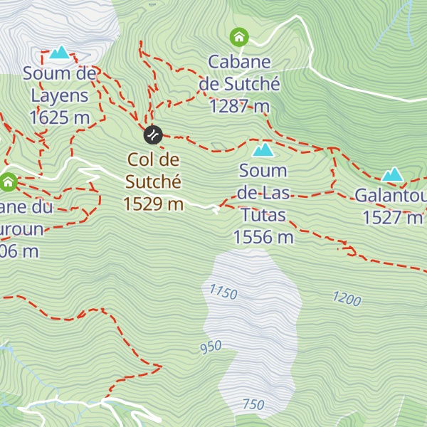 Map of Cabane des Coungues (fermée à clef)