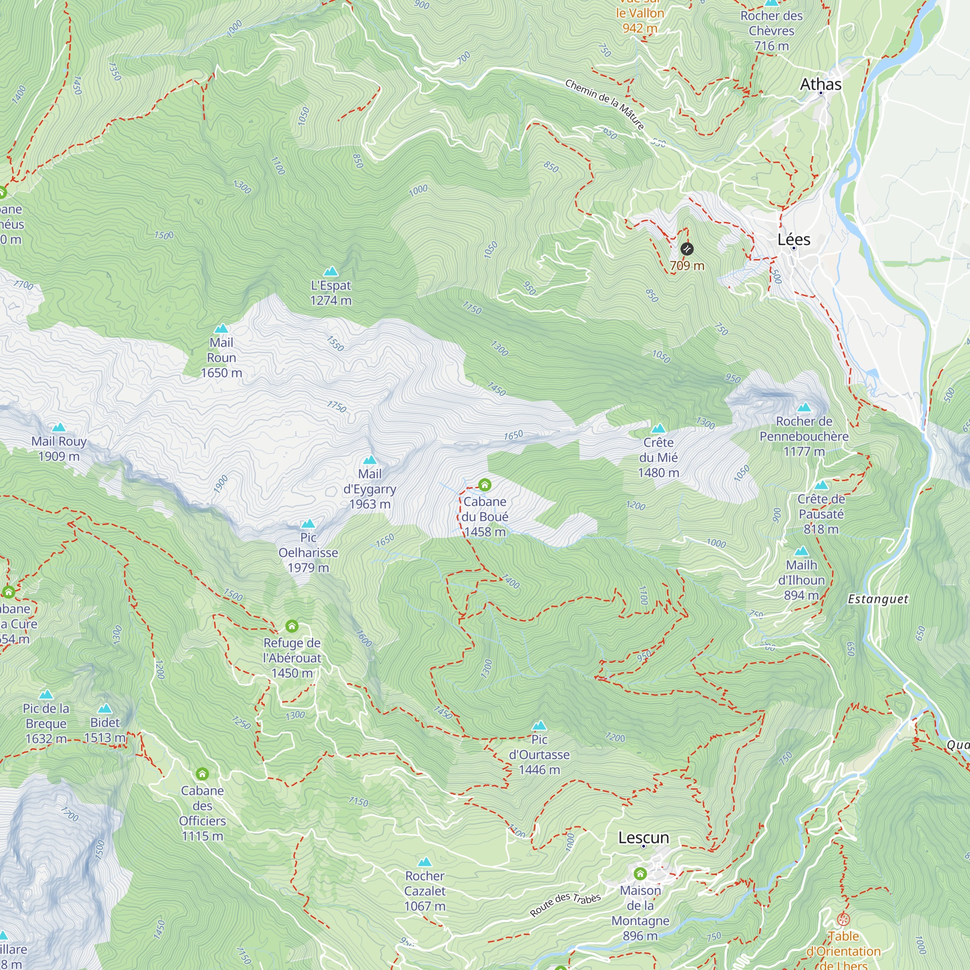 Cabane du Boué map