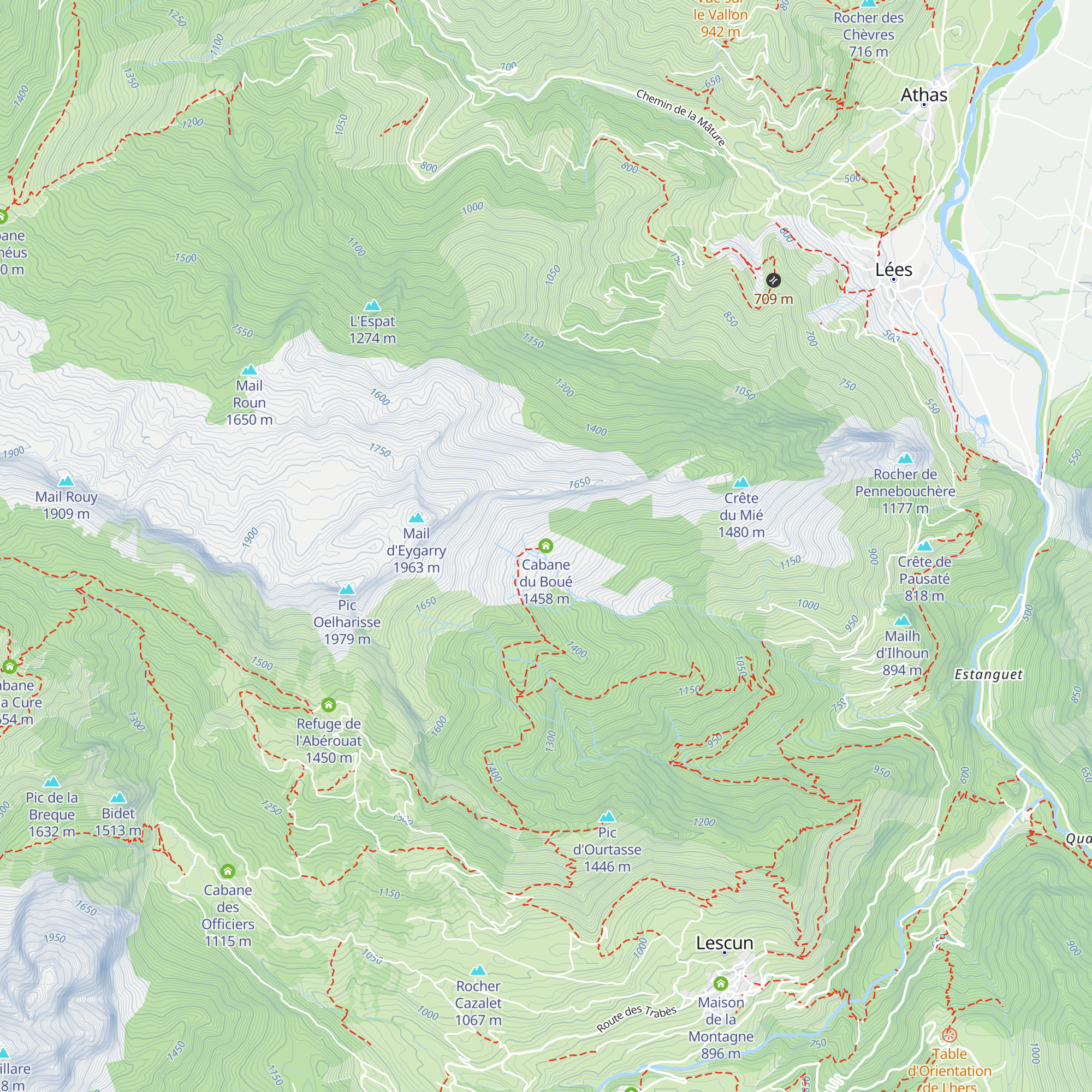Cabane du Boué map