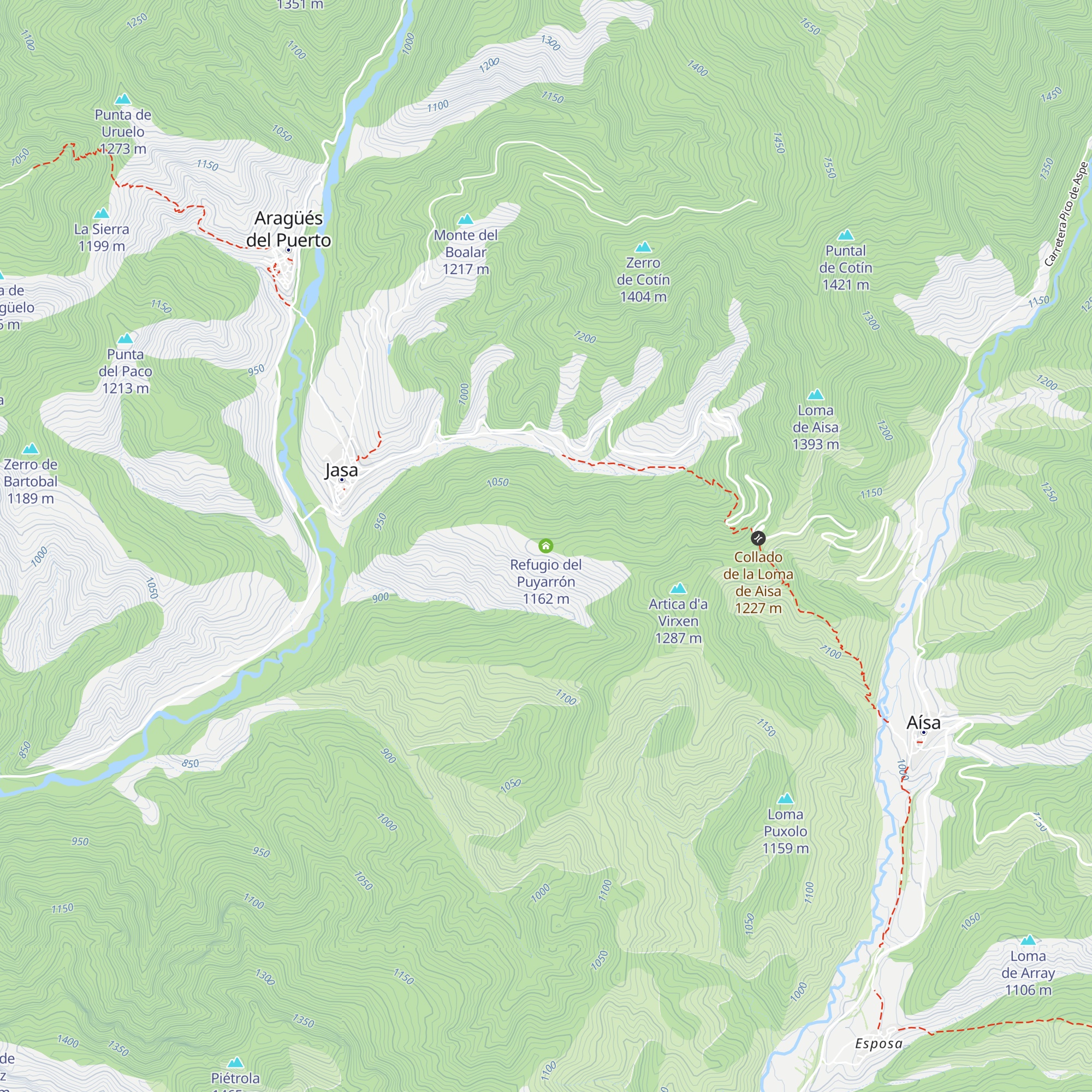Refugio del Puyarrón map