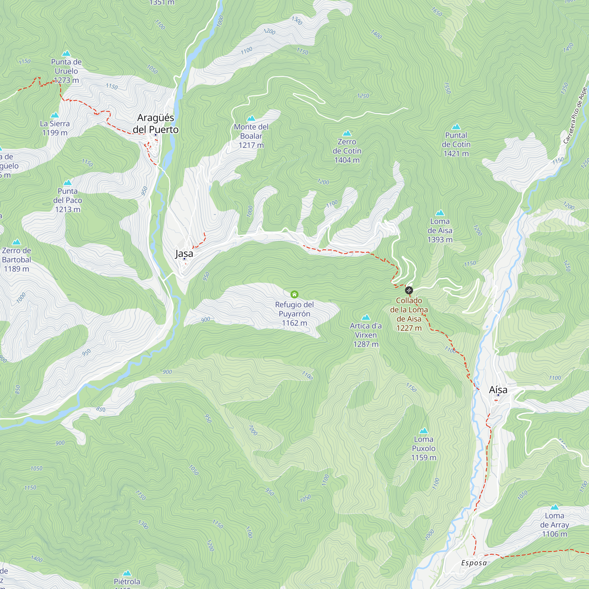 Refugio del Puyarrón map