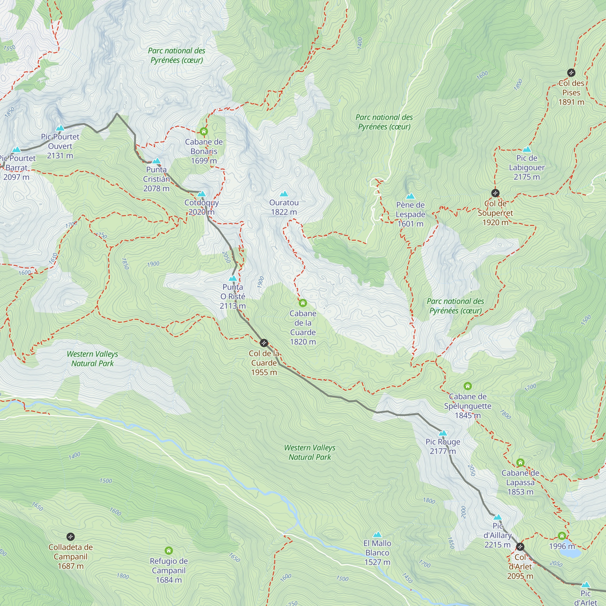 Cabane de la Cuarde map