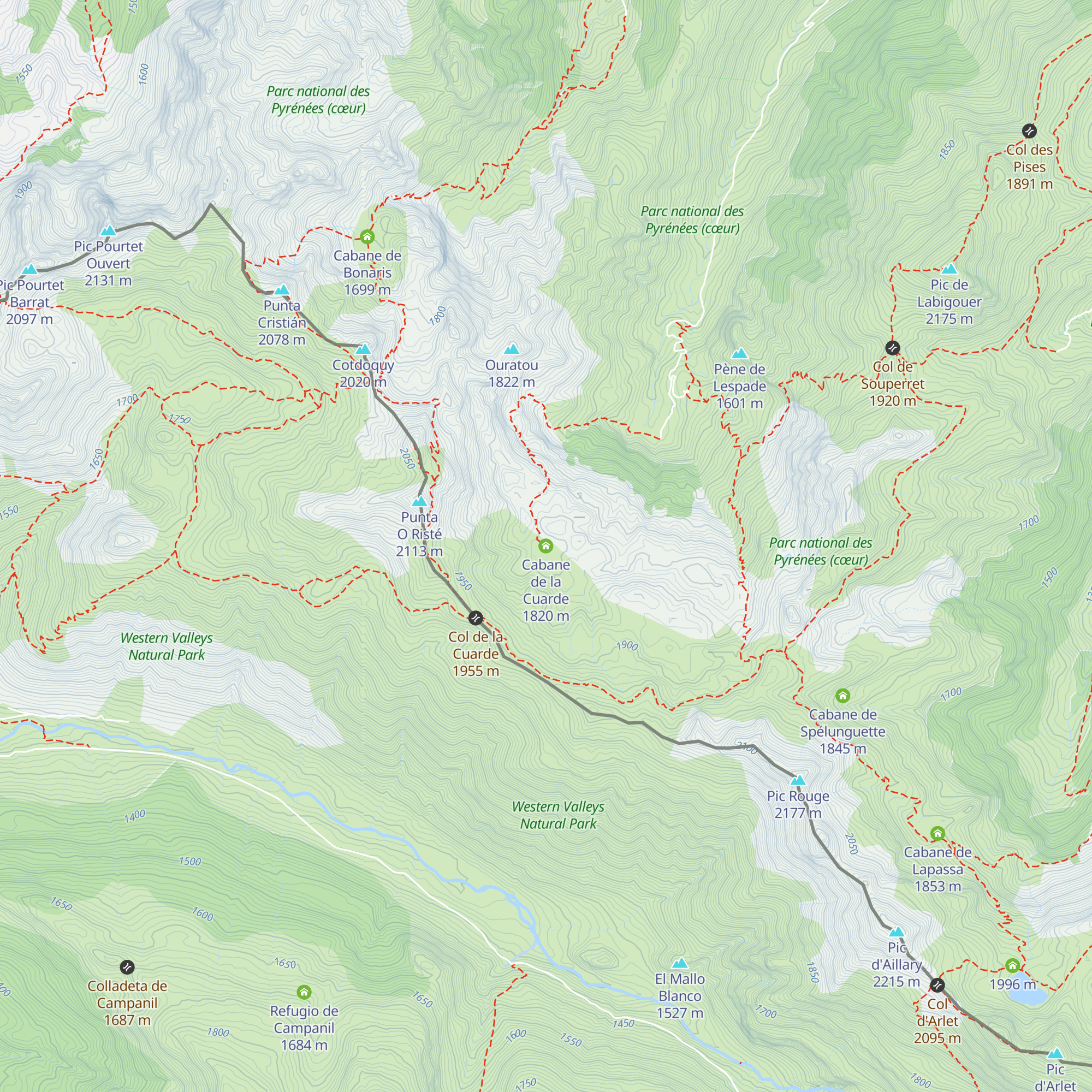 Cabane de la Cuarde map