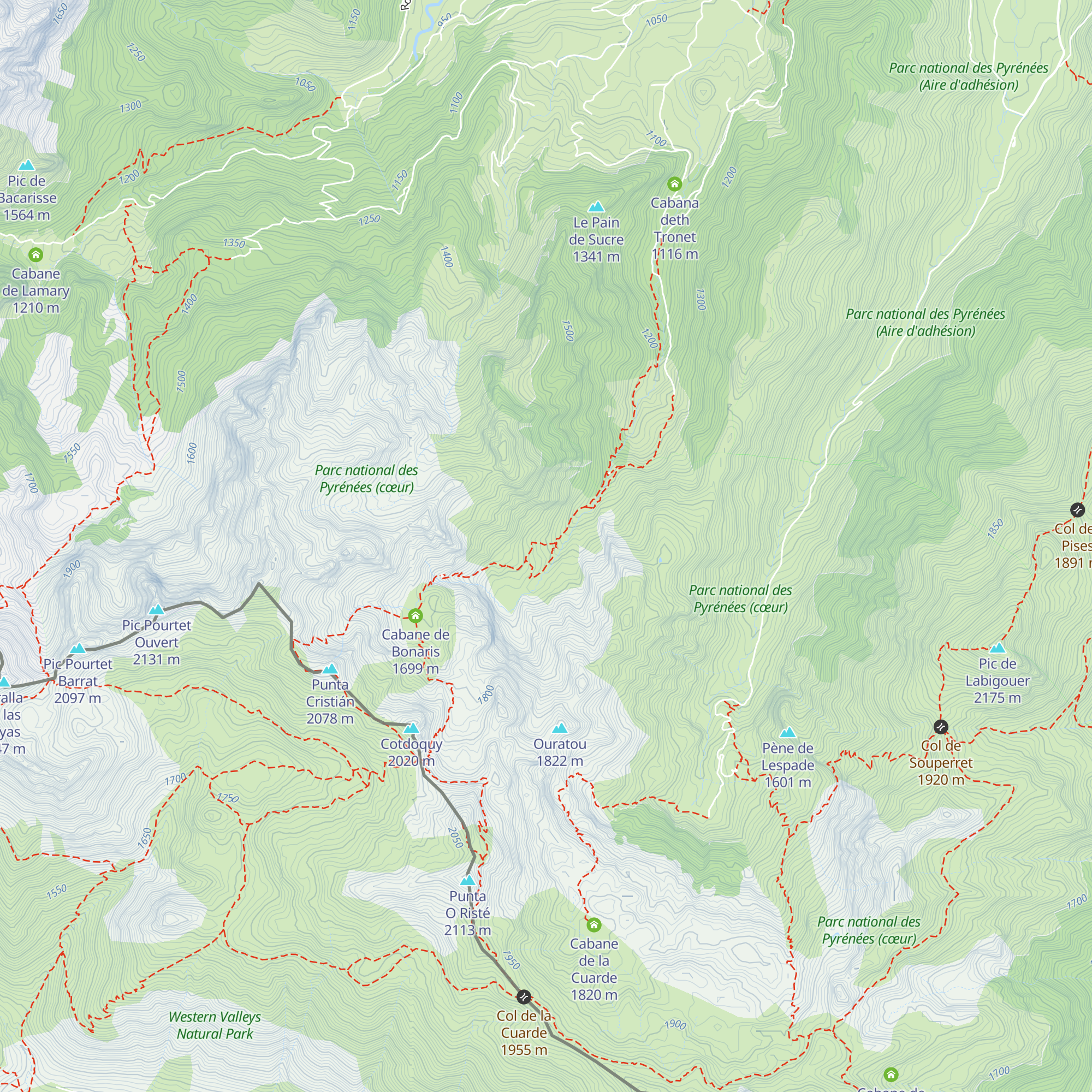 Cabane d'Itchaxe map