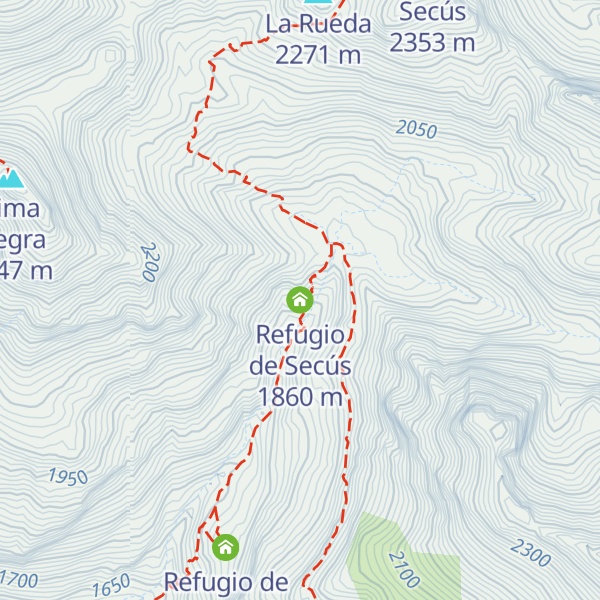 Map of Refugio de Secús