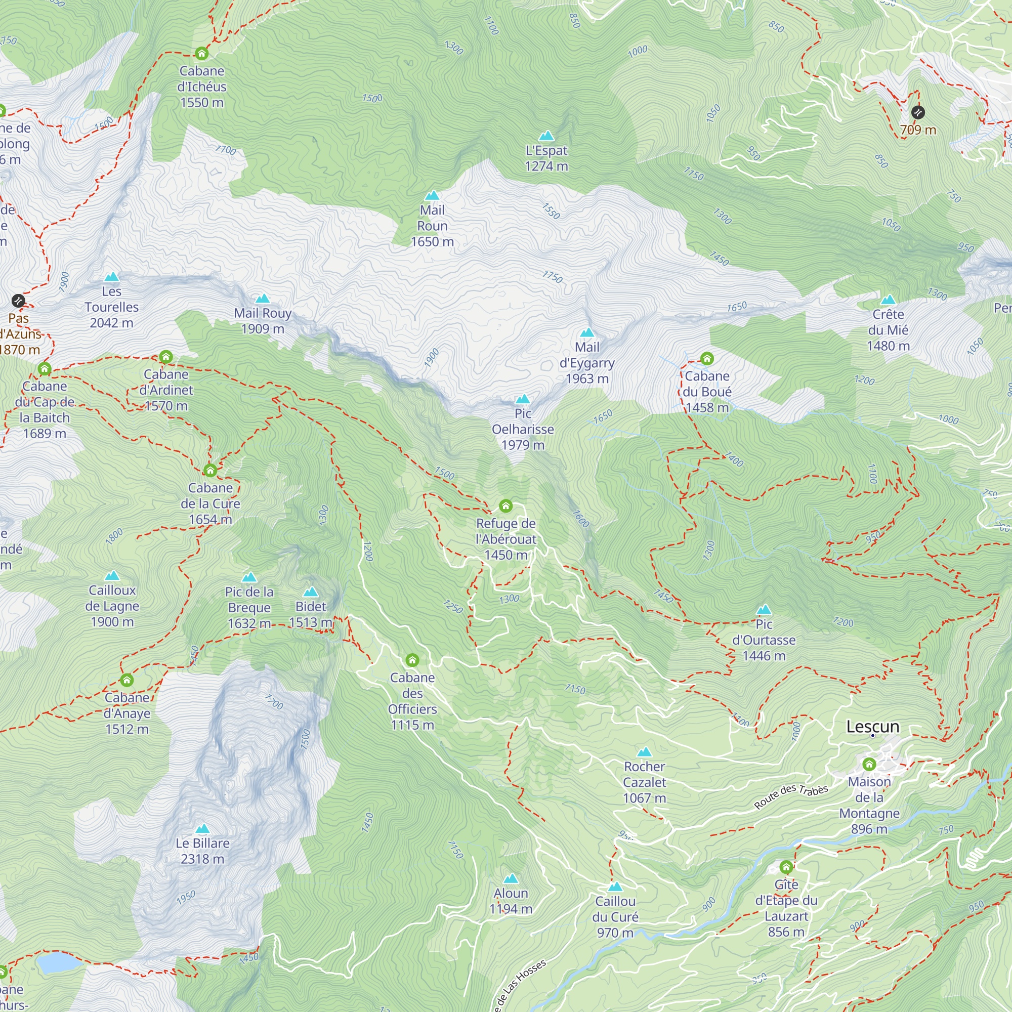 Refuge de l'Abérouat map