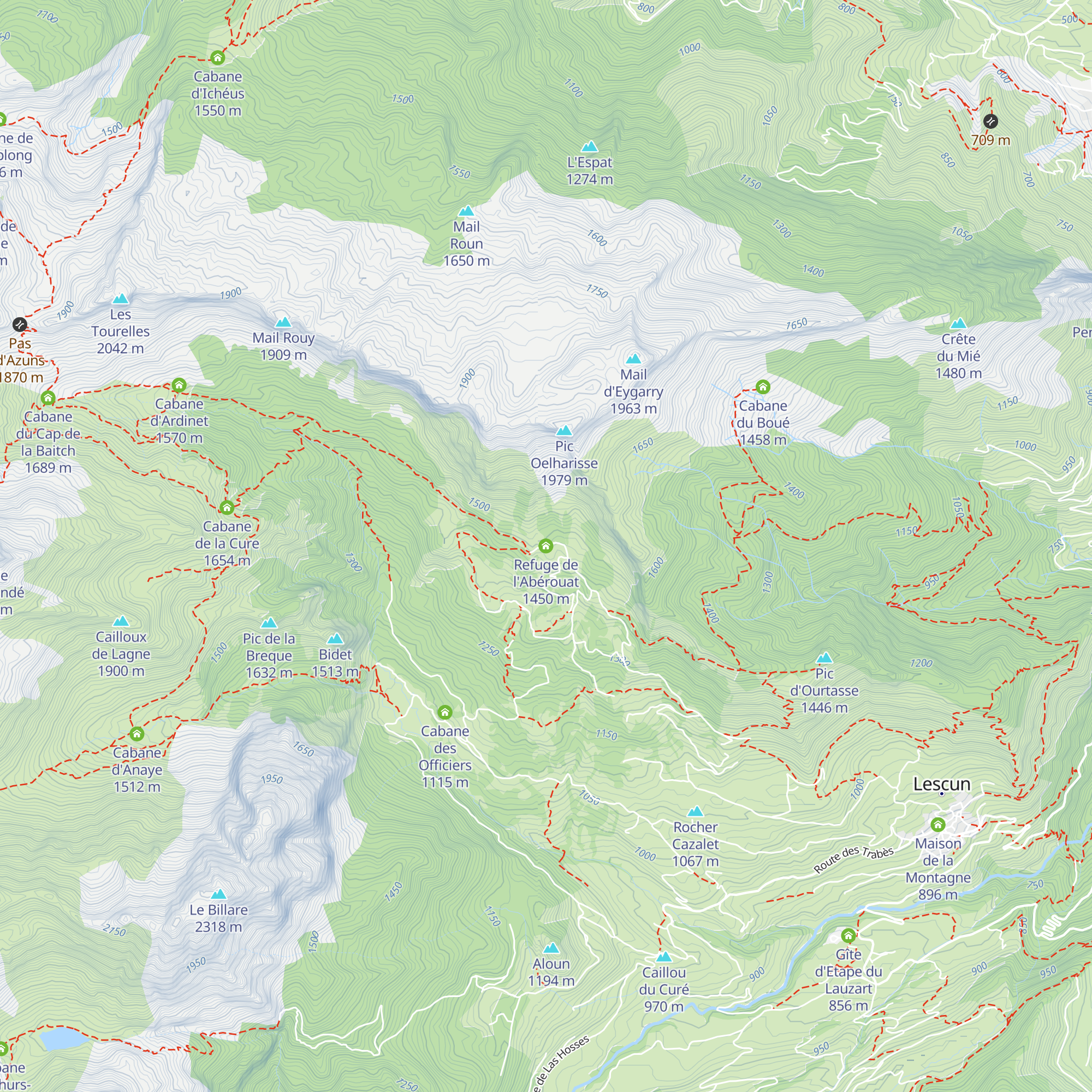 Refuge de l'Abérouat map