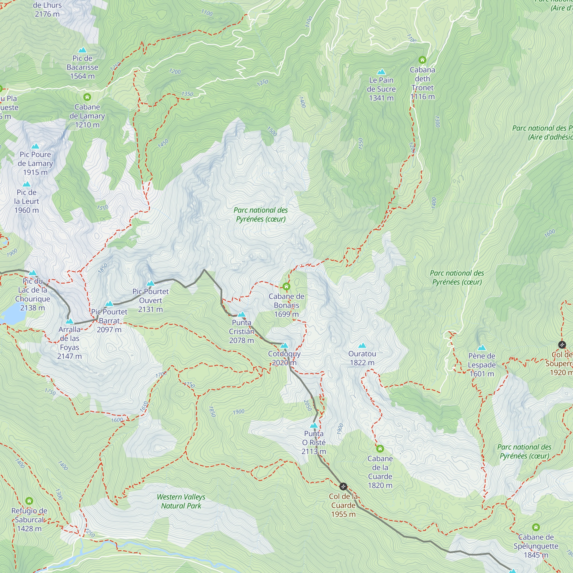 Cabane de Bonaris map
