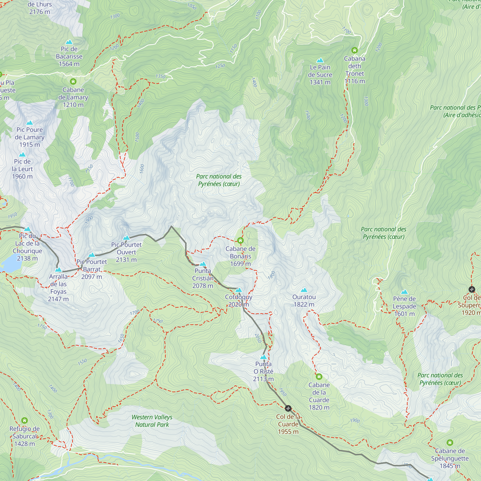 Cabane de Bonaris map