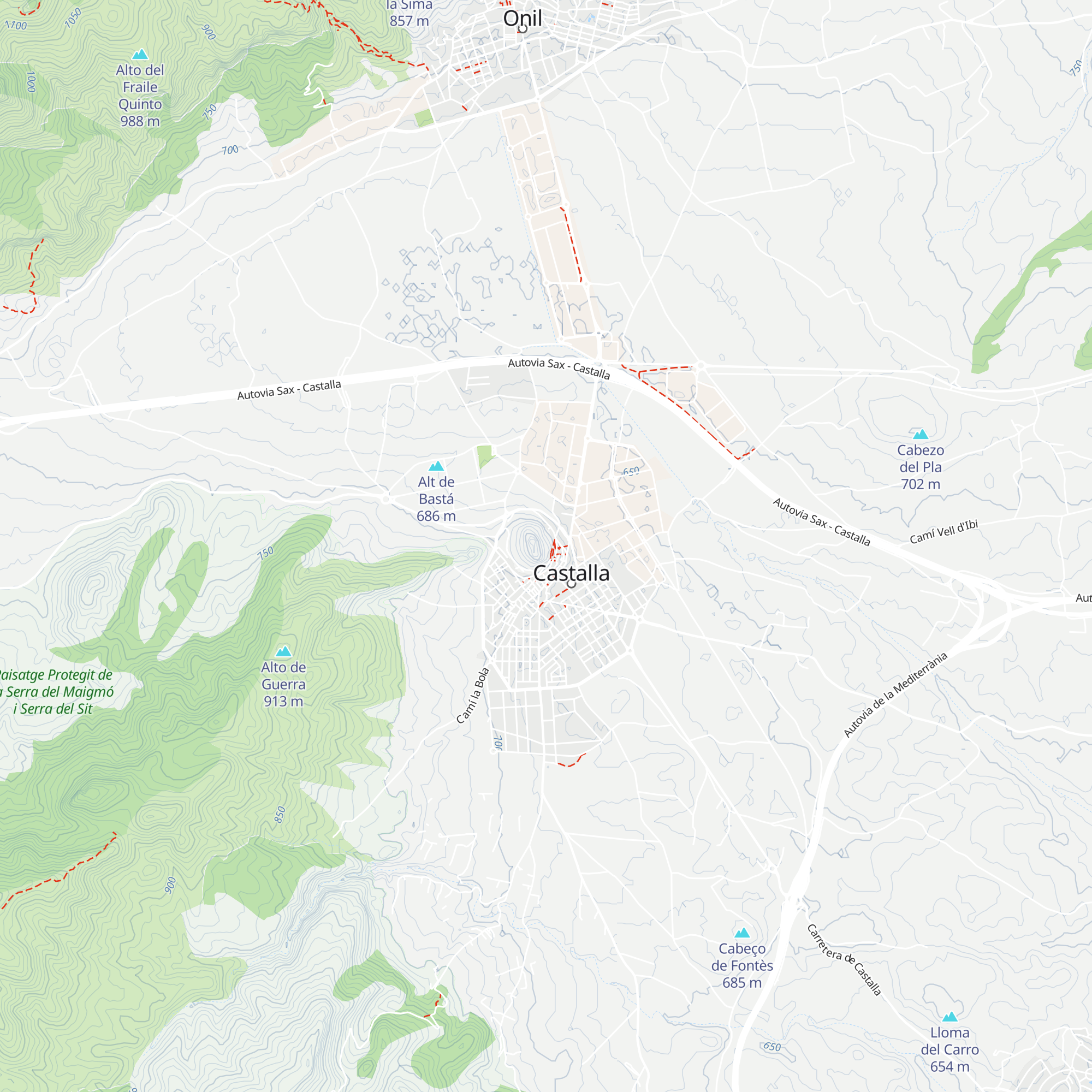 Tourist Info Castalla - Castell map