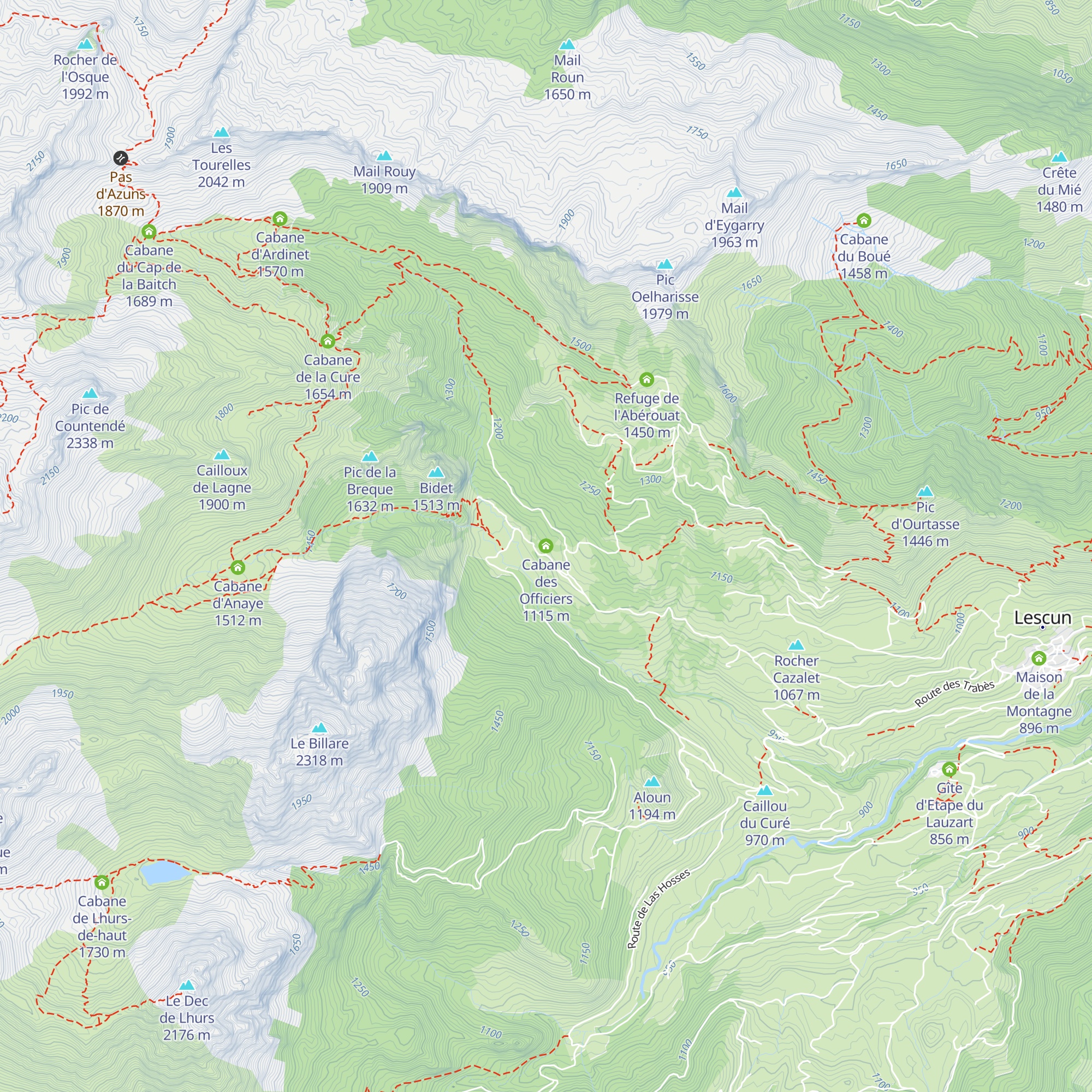 Cabane des Officiers map