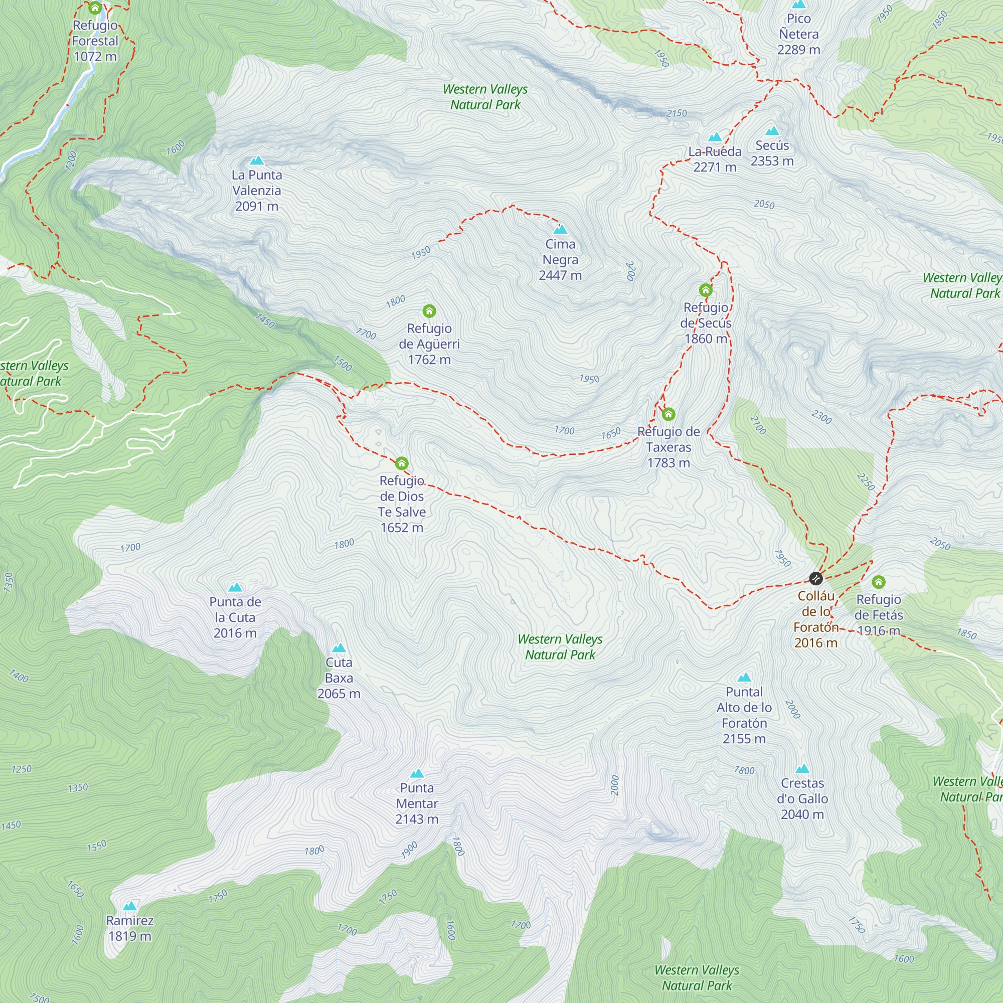 Refugio de Plan d'Aniz map
