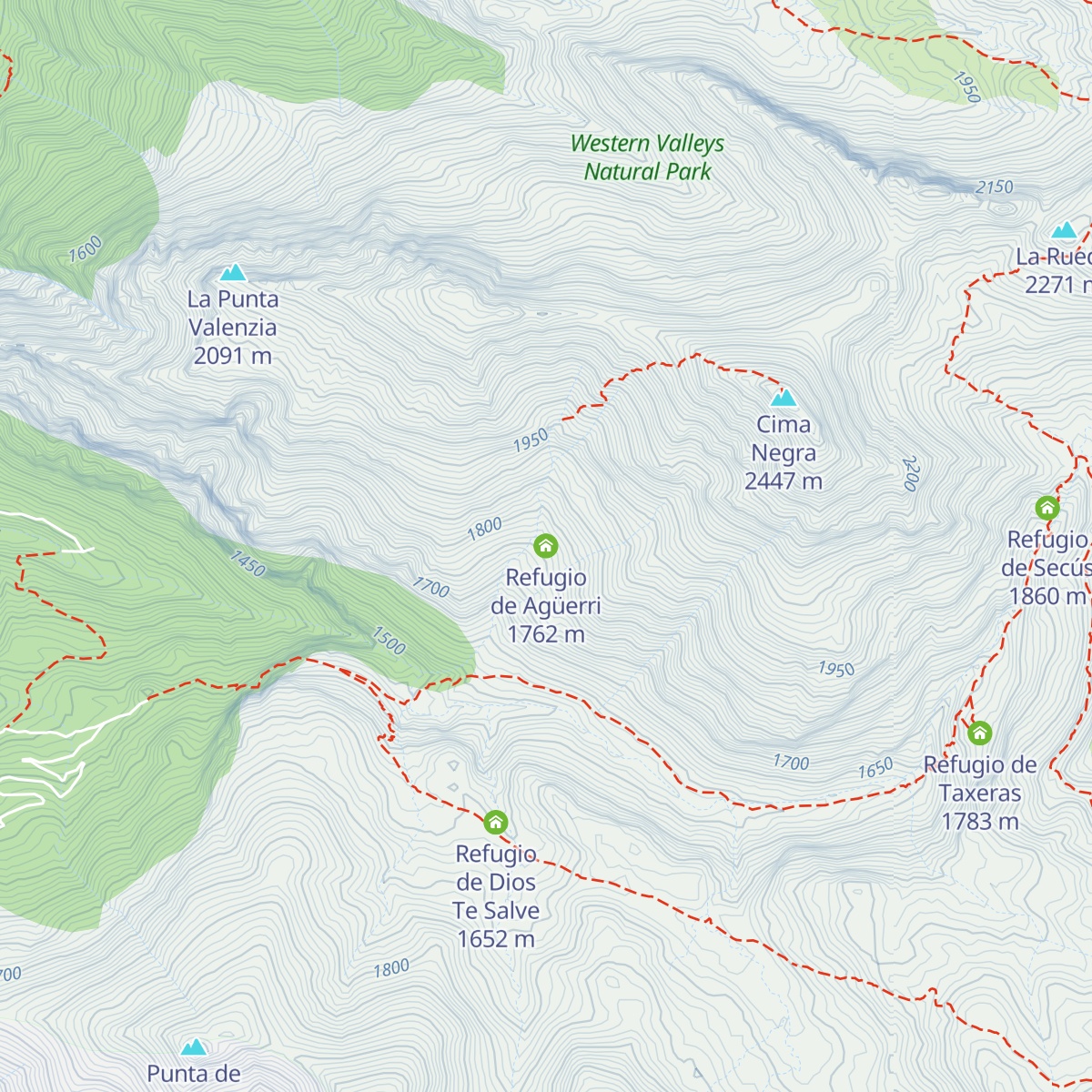 Refugio de Agüerri map