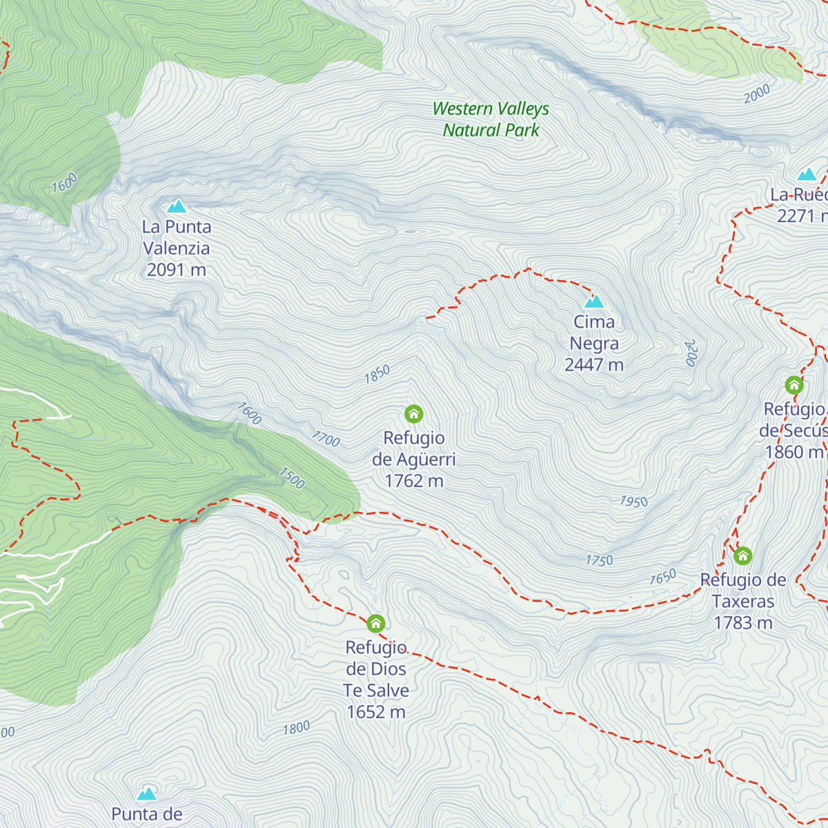 Refugio de Agüerri map