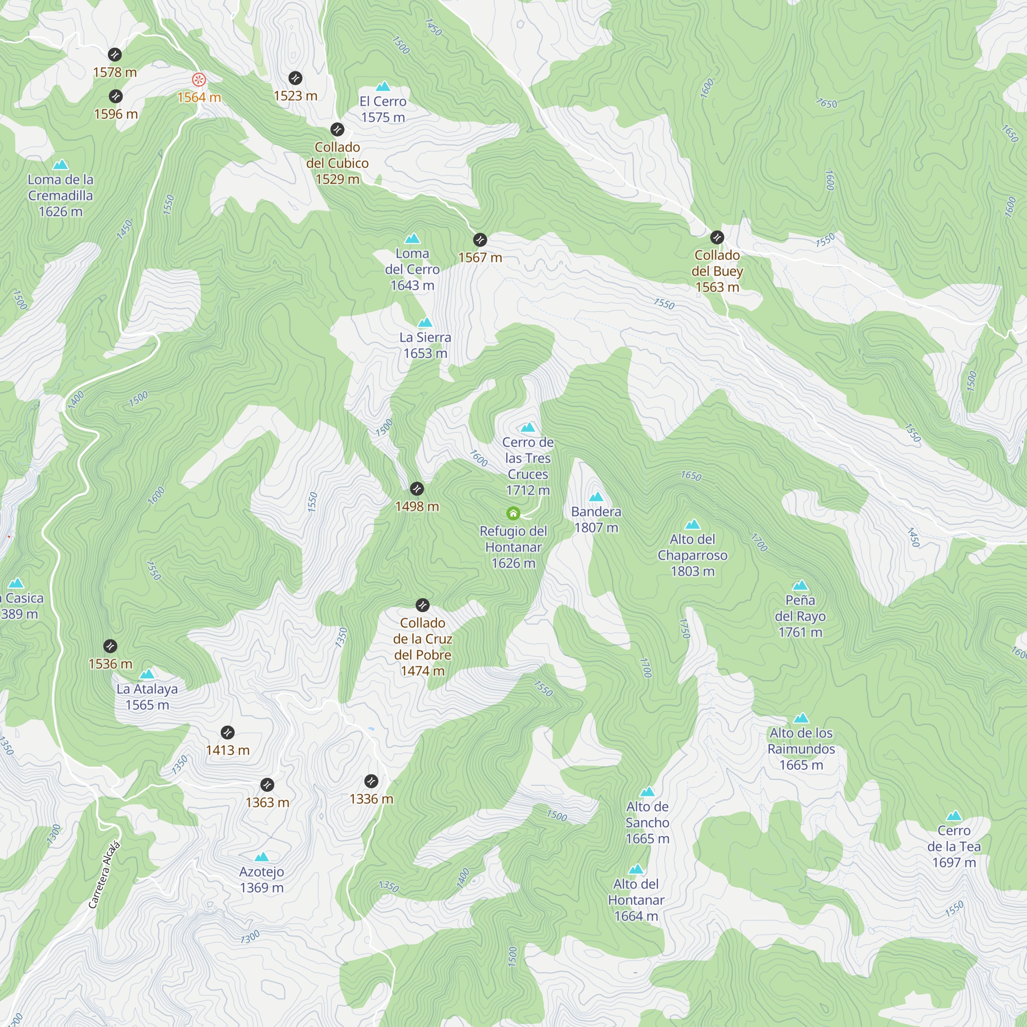 Refugio del Hontanar map