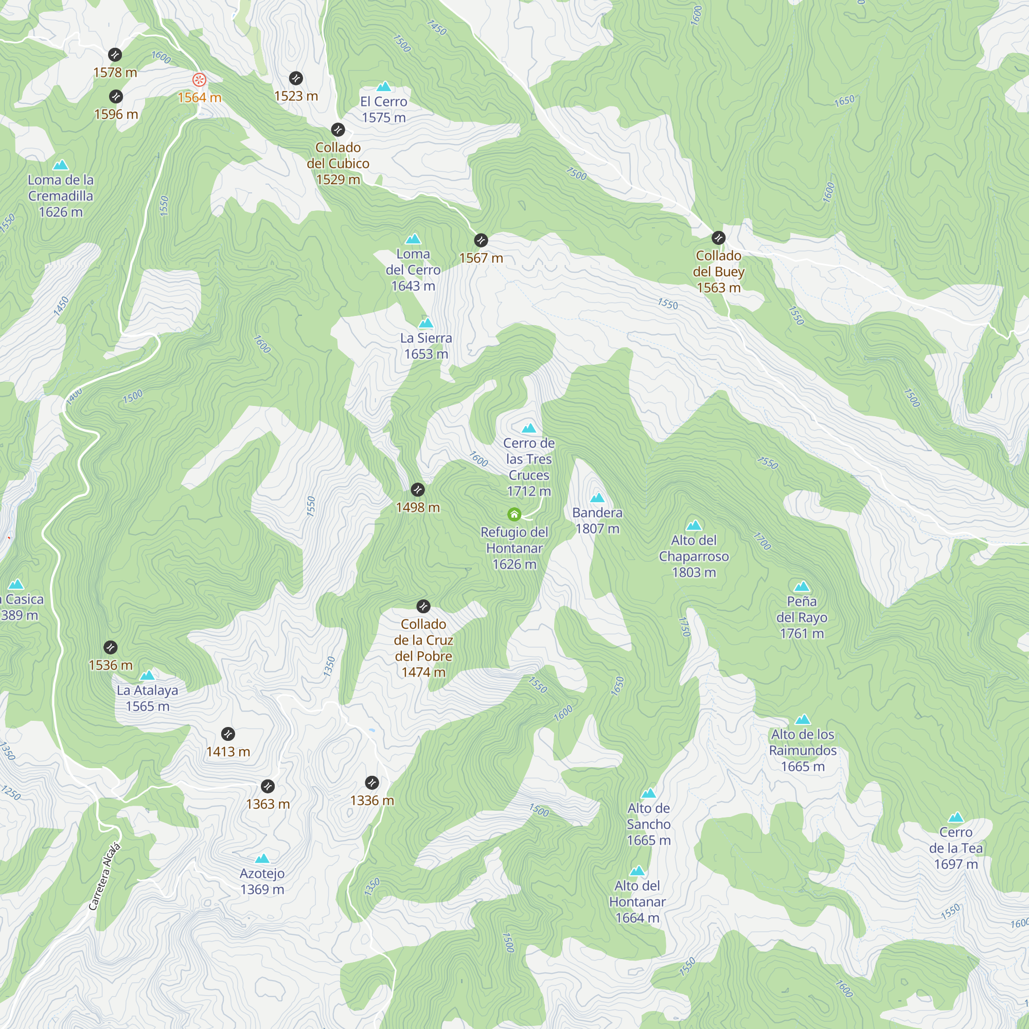 Refugio del Hontanar map