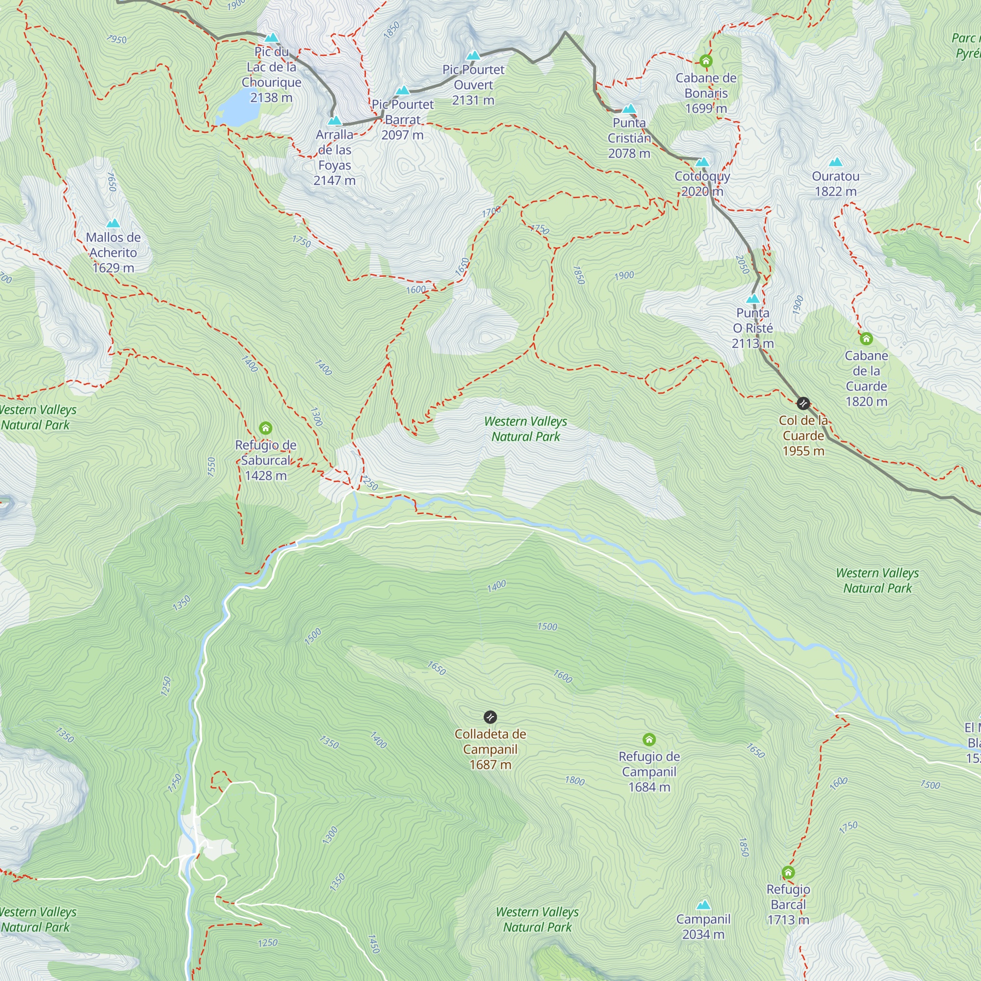 Refugio de la Mina map