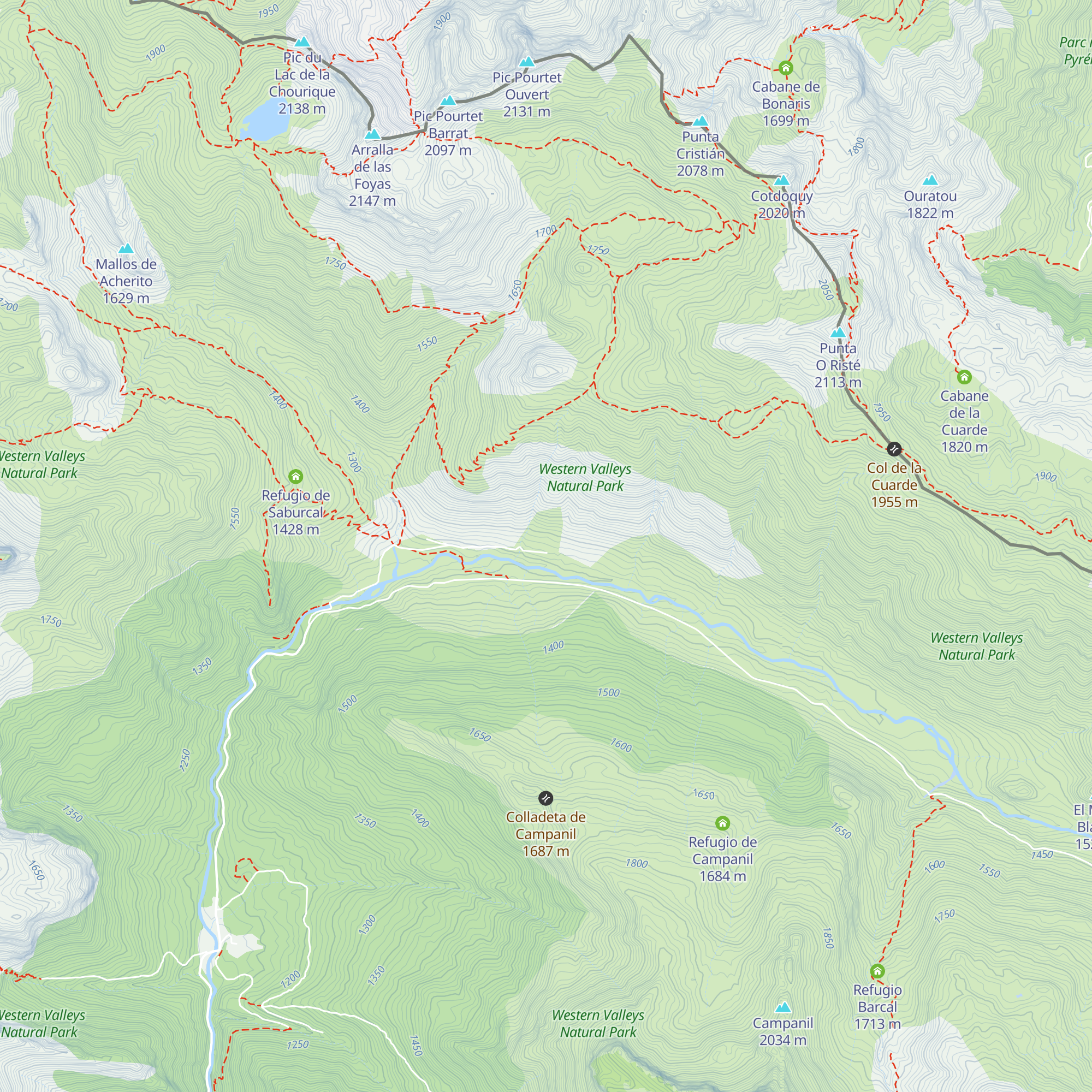 Refugio de la Mina map