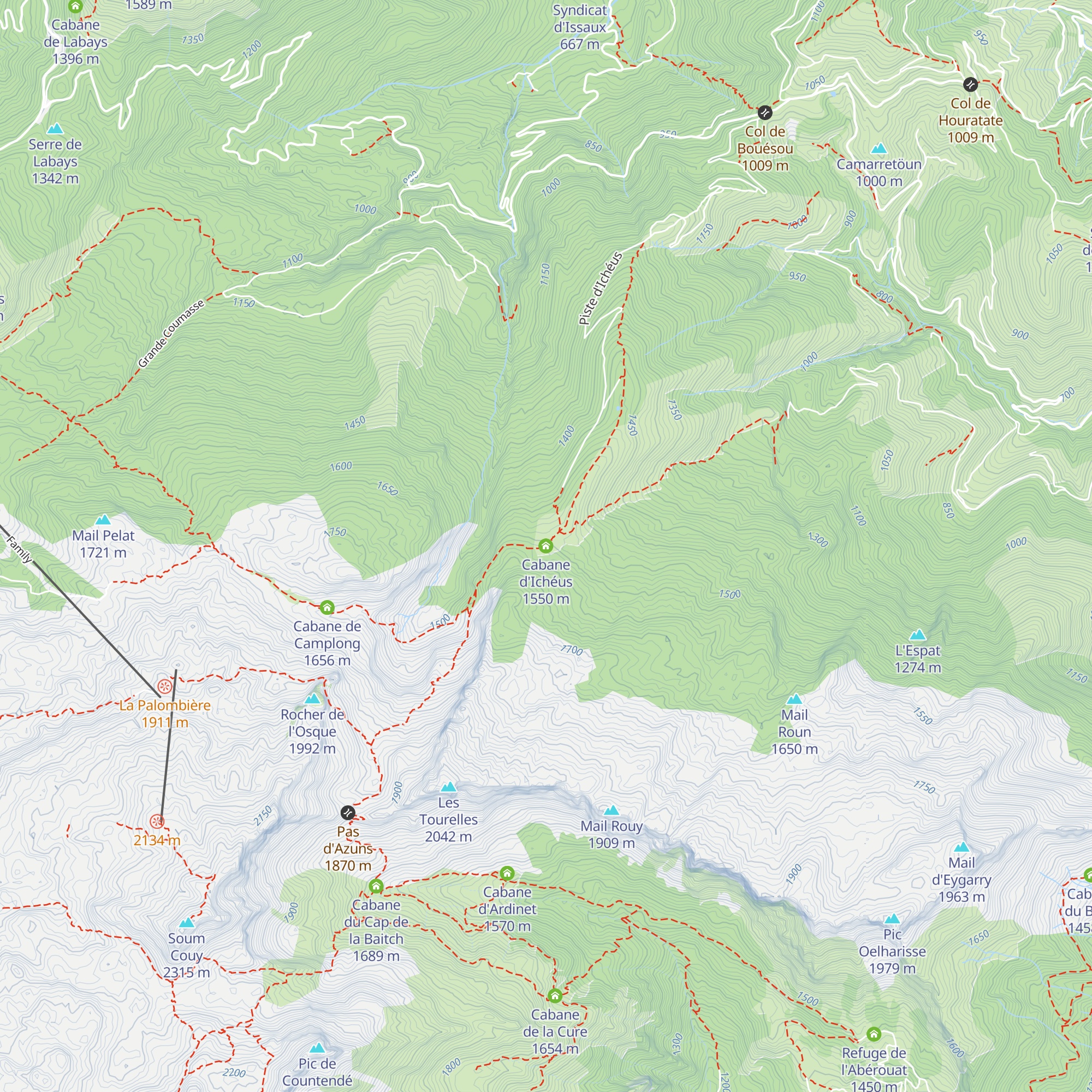 Cabane d'Ichéus map