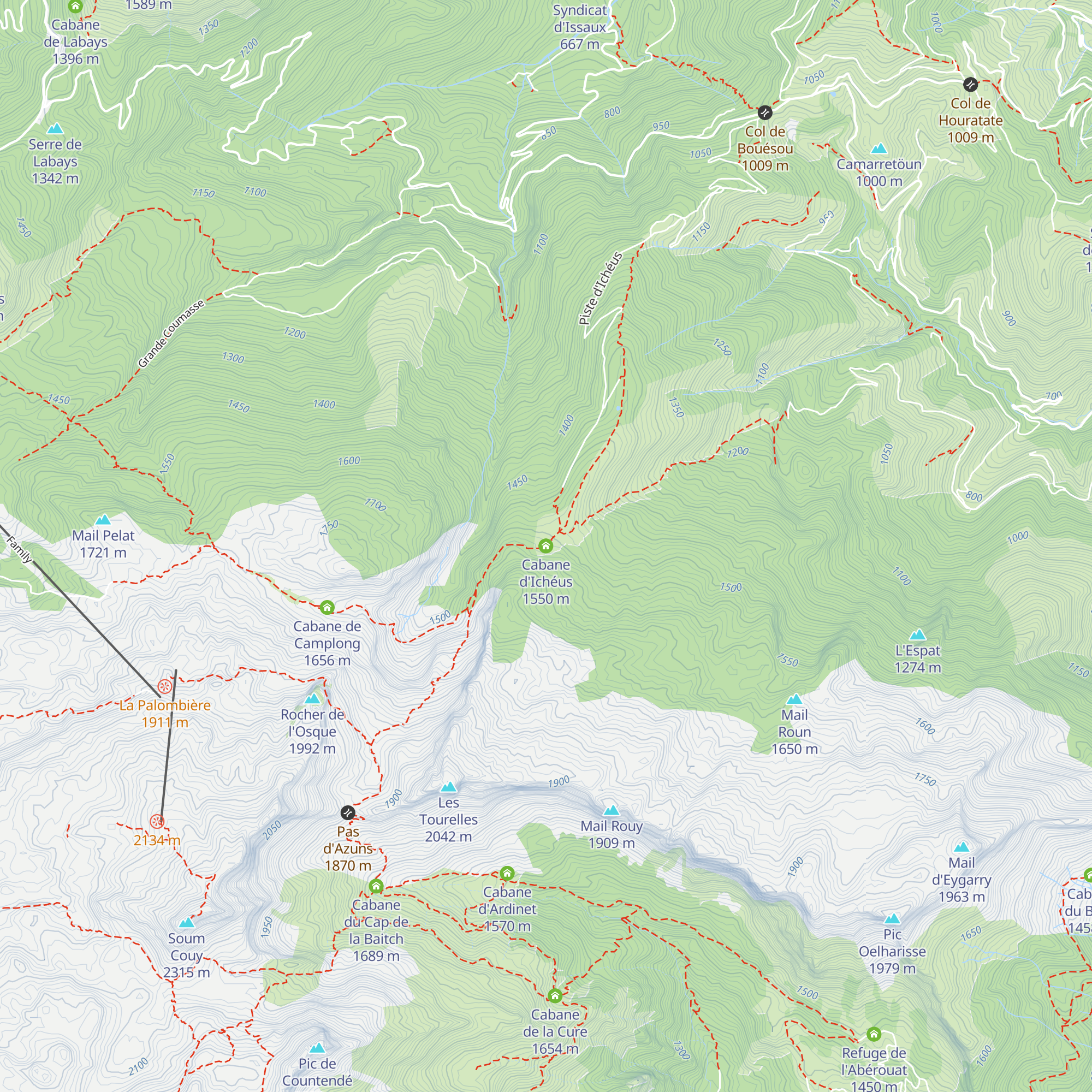 Cabane d'Ichéus map