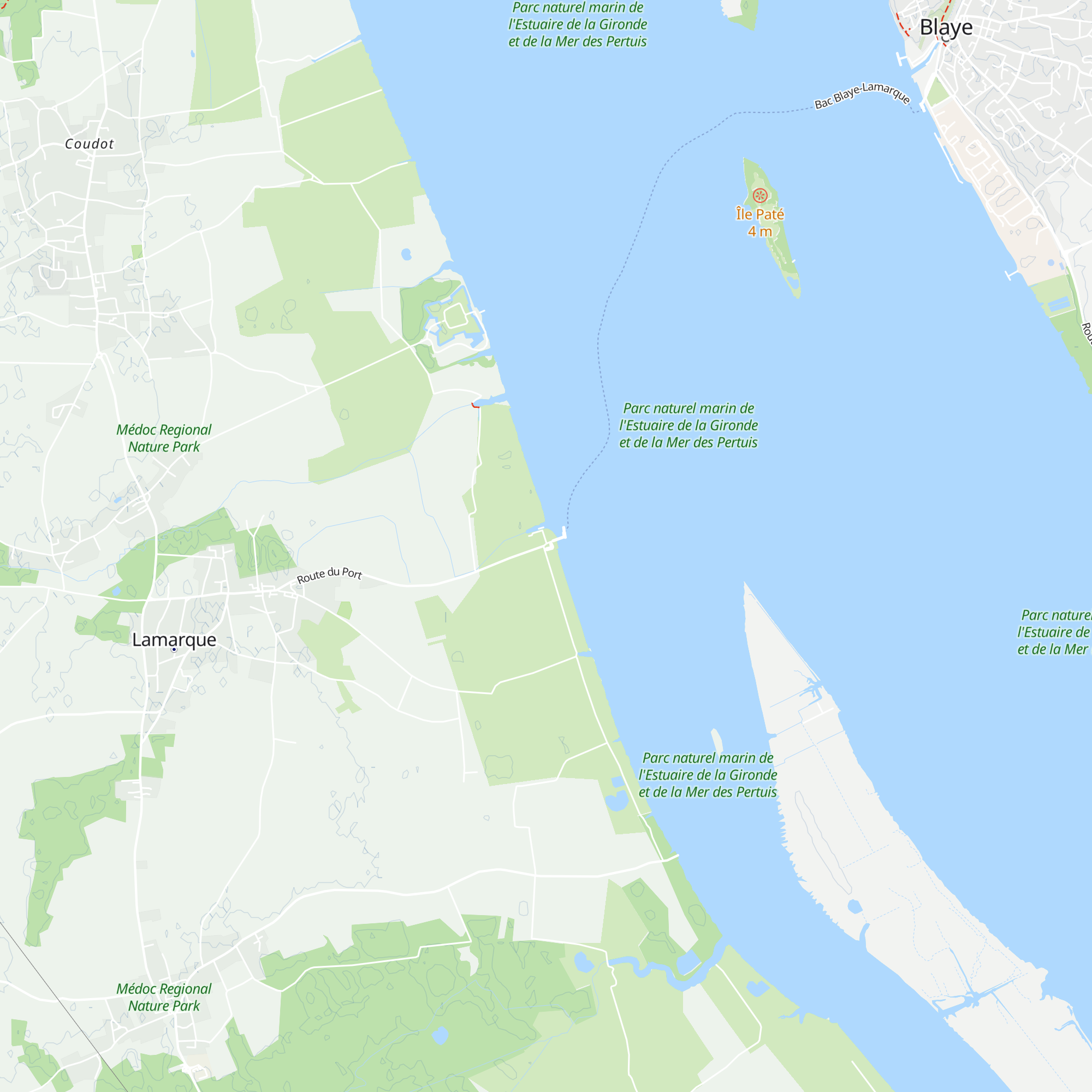 Info Tourisme Medoc Estuaire map