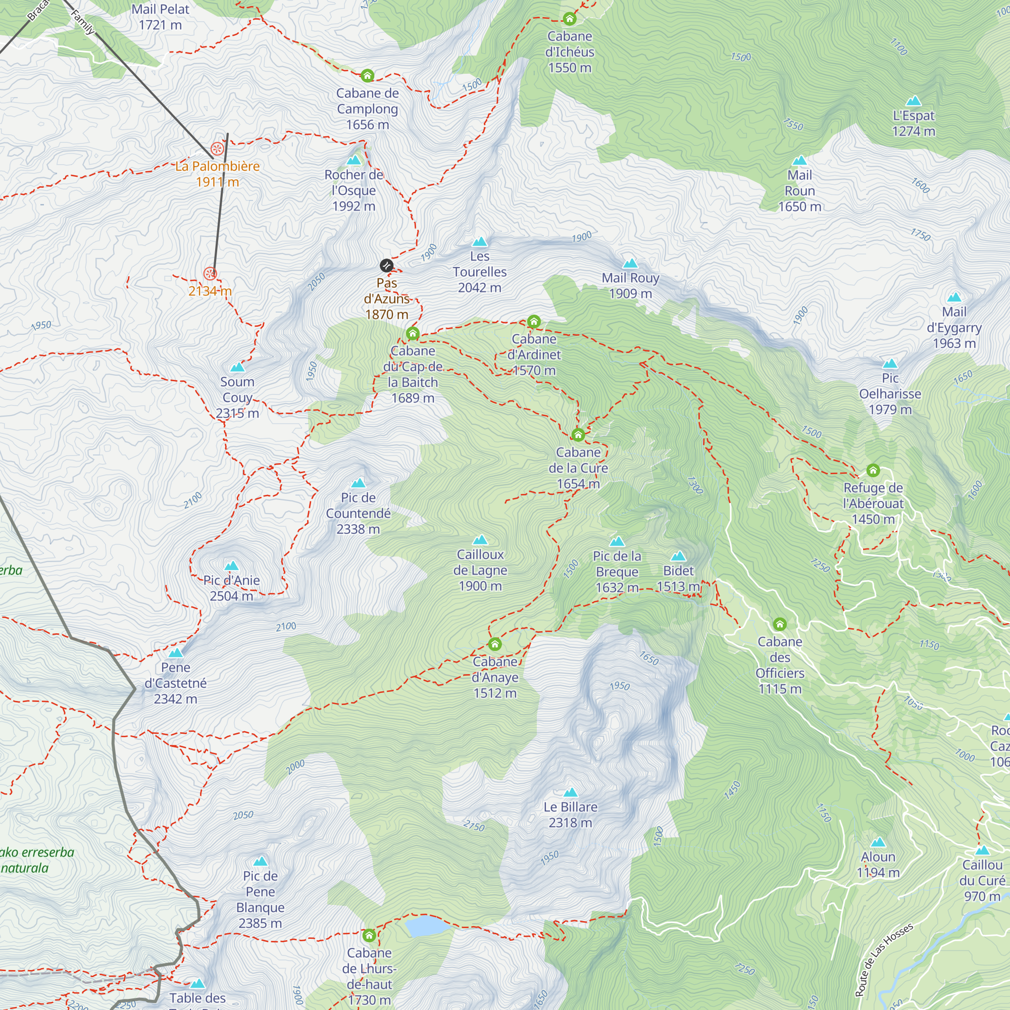 Cabane de Lagne map