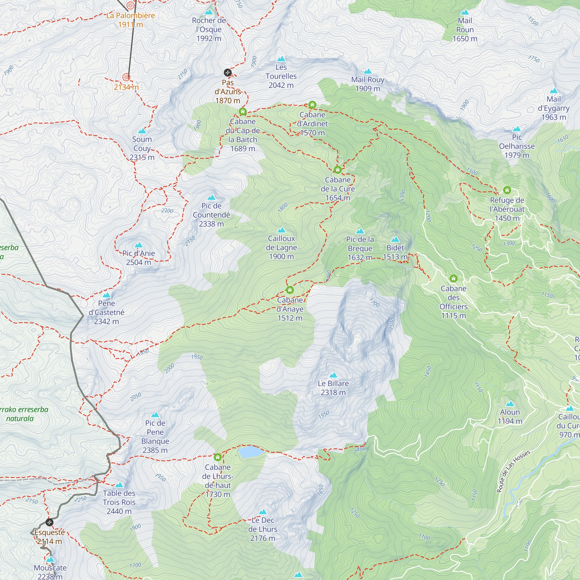 Cabane d'Anaye map