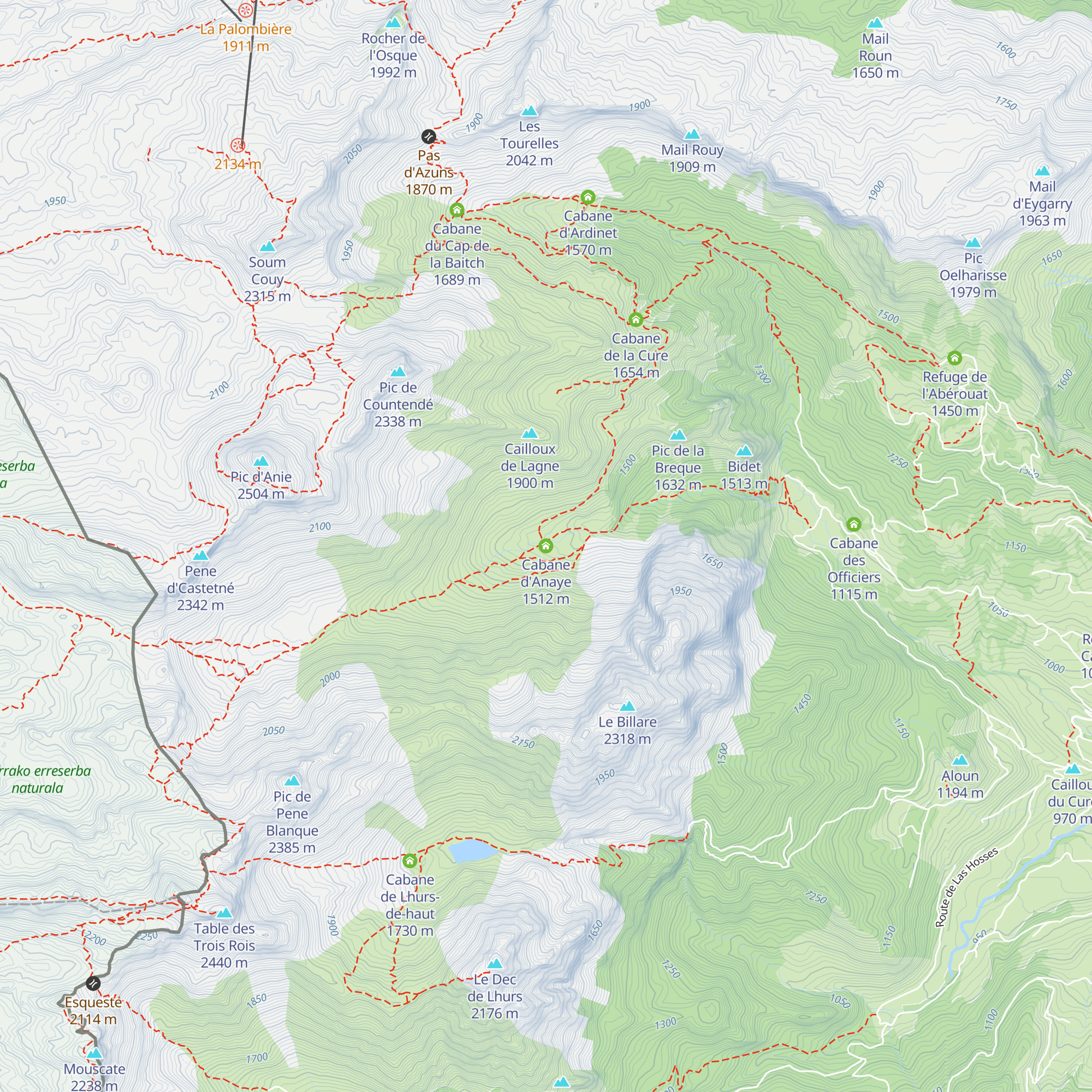 Cabane d'Anaye map