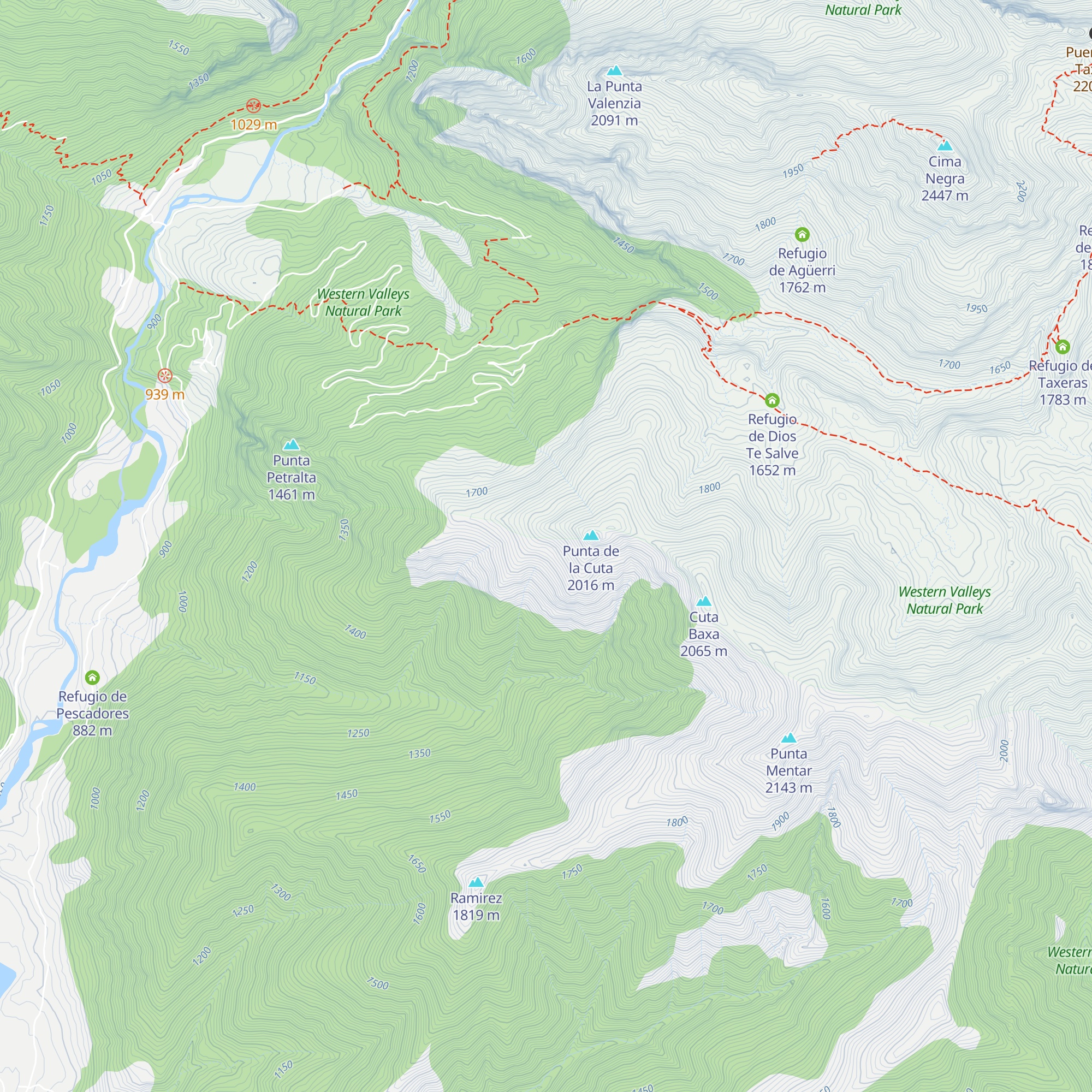 Refugio del Monte de la Cuta map