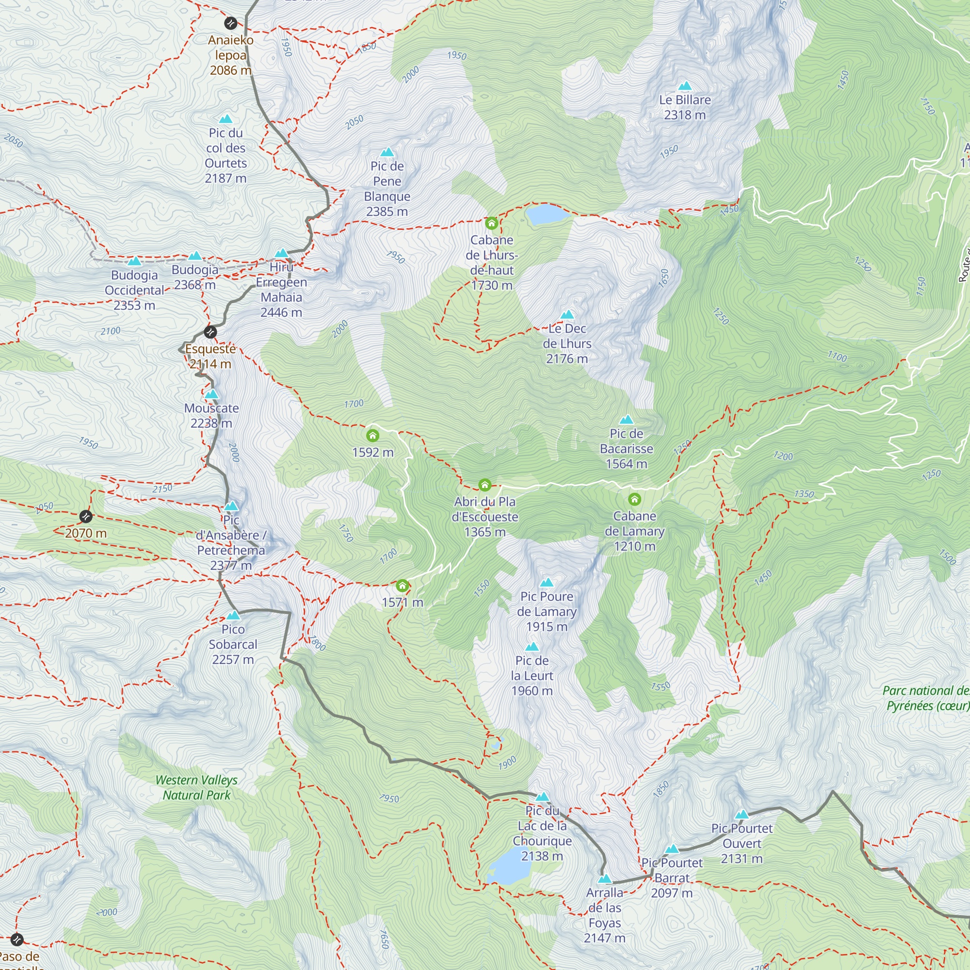 Abri du Pla d'Escoueste map