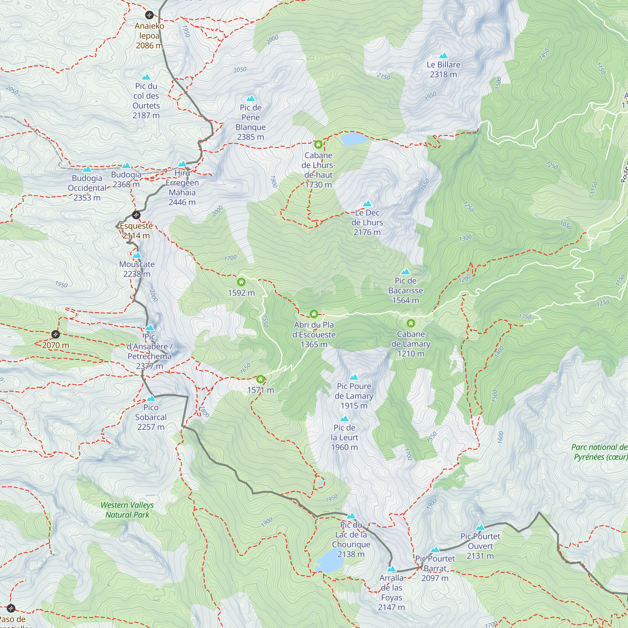 Abri du Pla d'Escoueste map