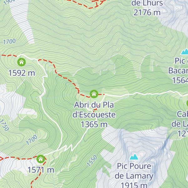 Map of Abri du Pla d'Escoueste