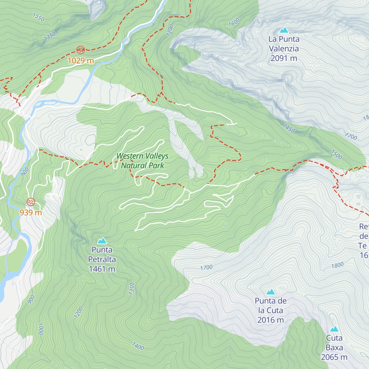 Refugio de Gabardito map