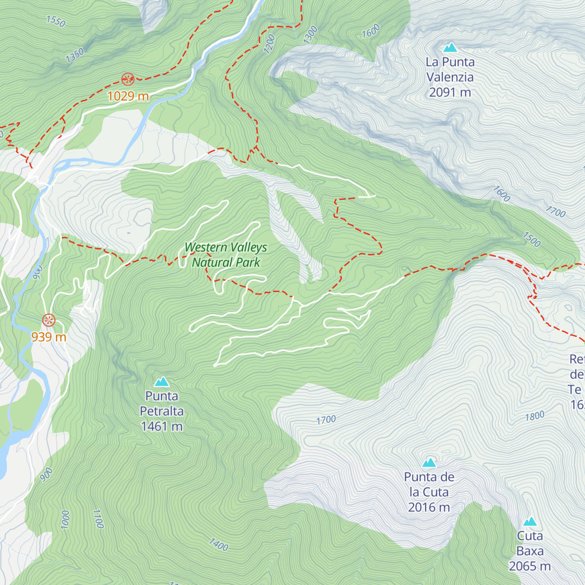 Refugio de Gabardito map