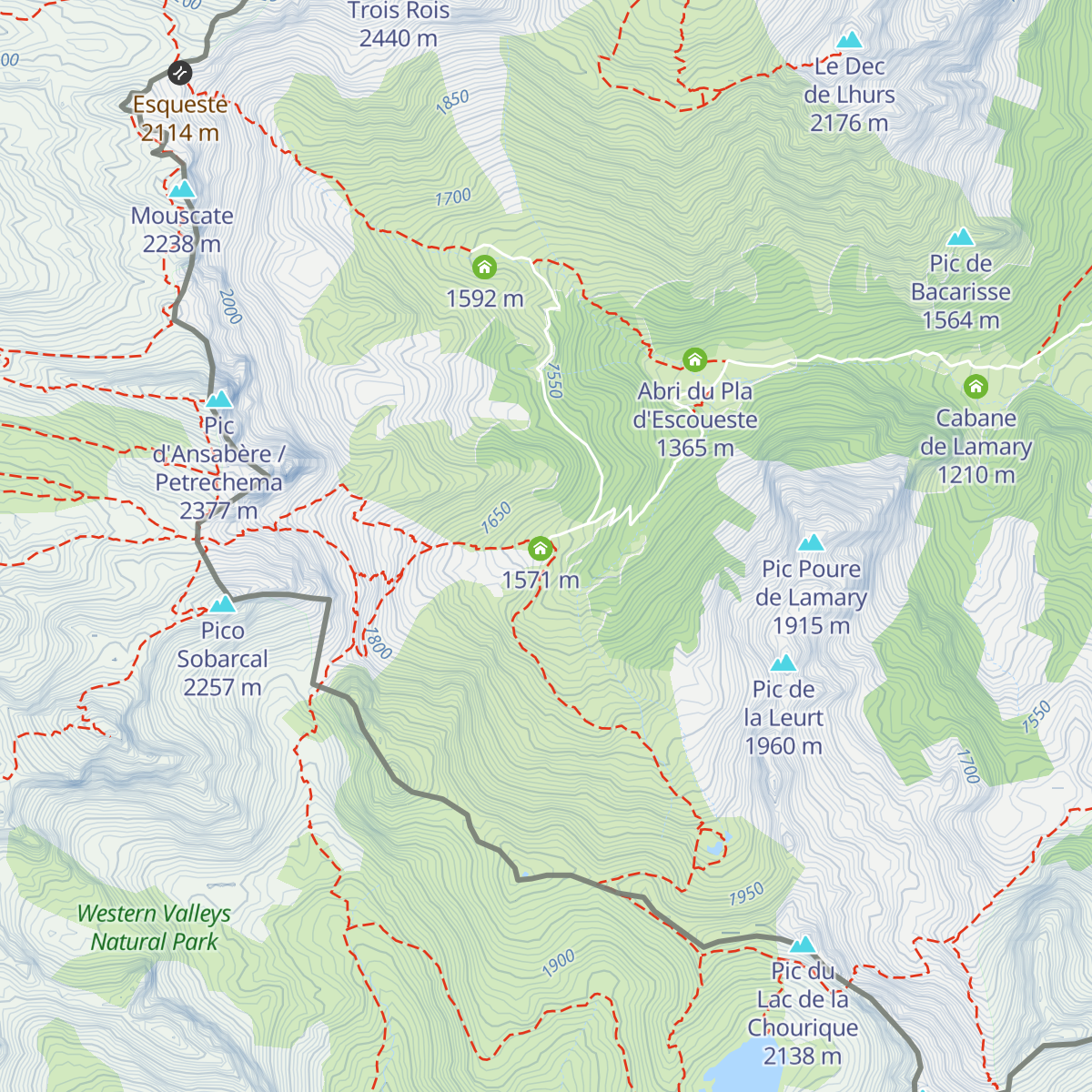Cabanes d'Ansabère map