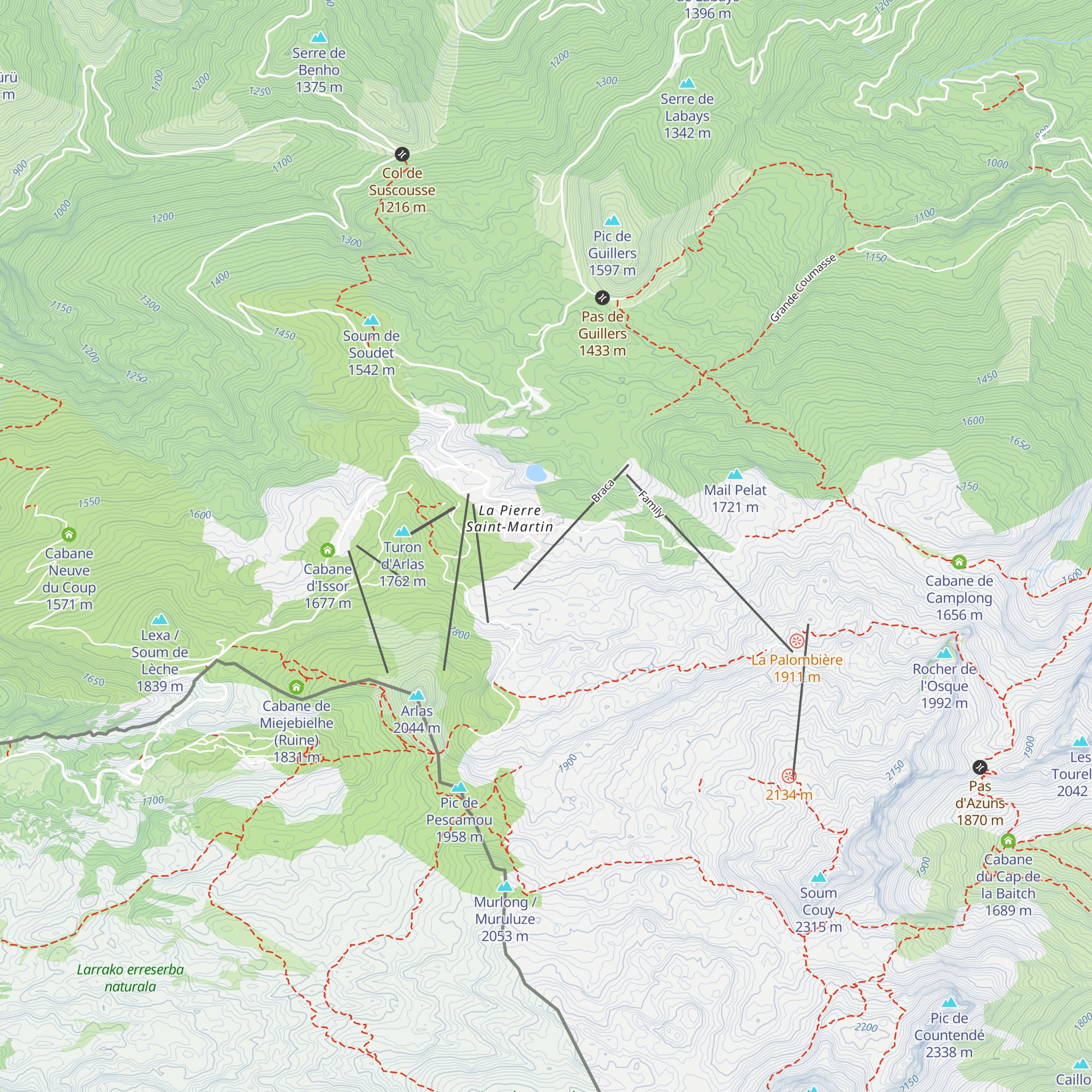 Refuge Ausone map