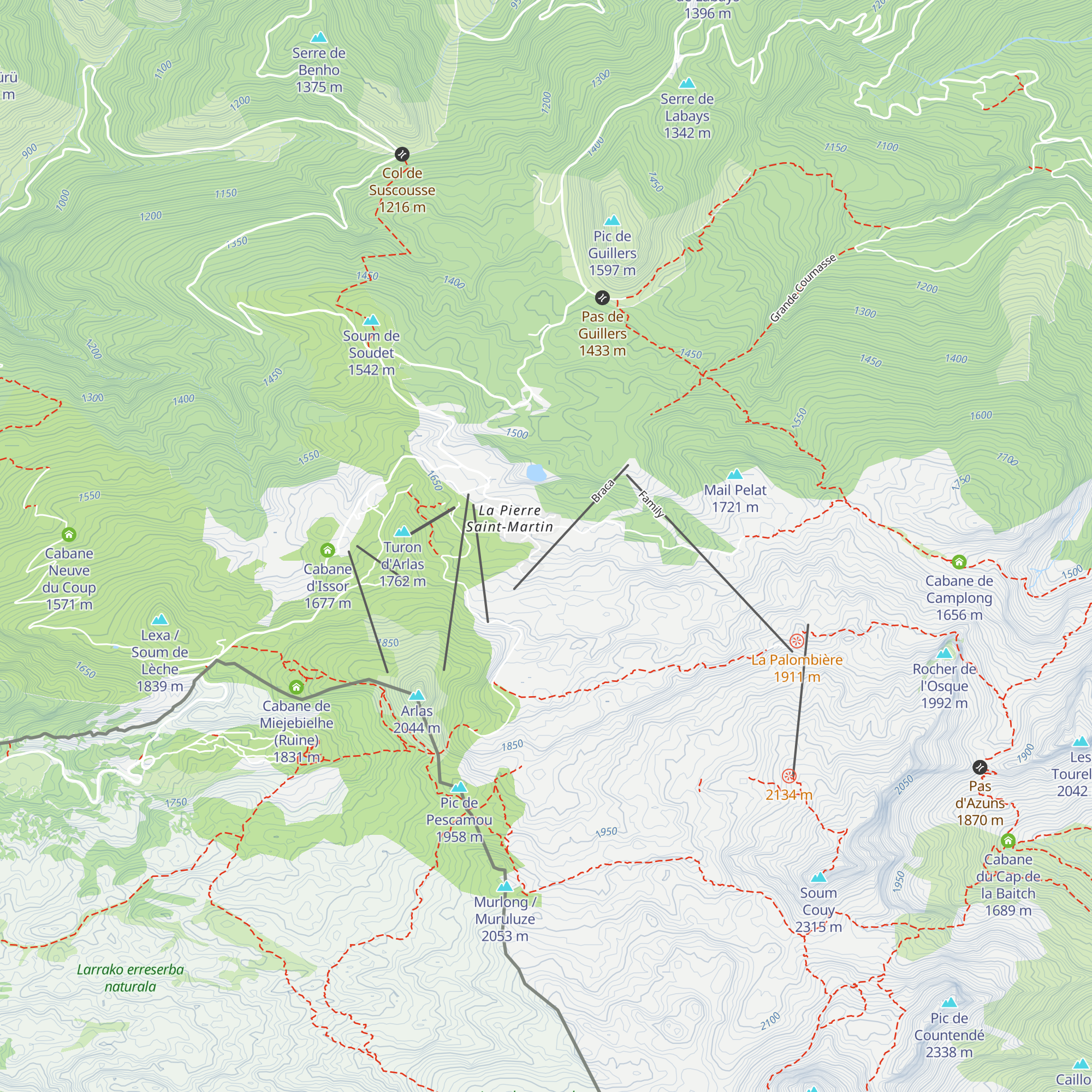 Refuge Ausone map