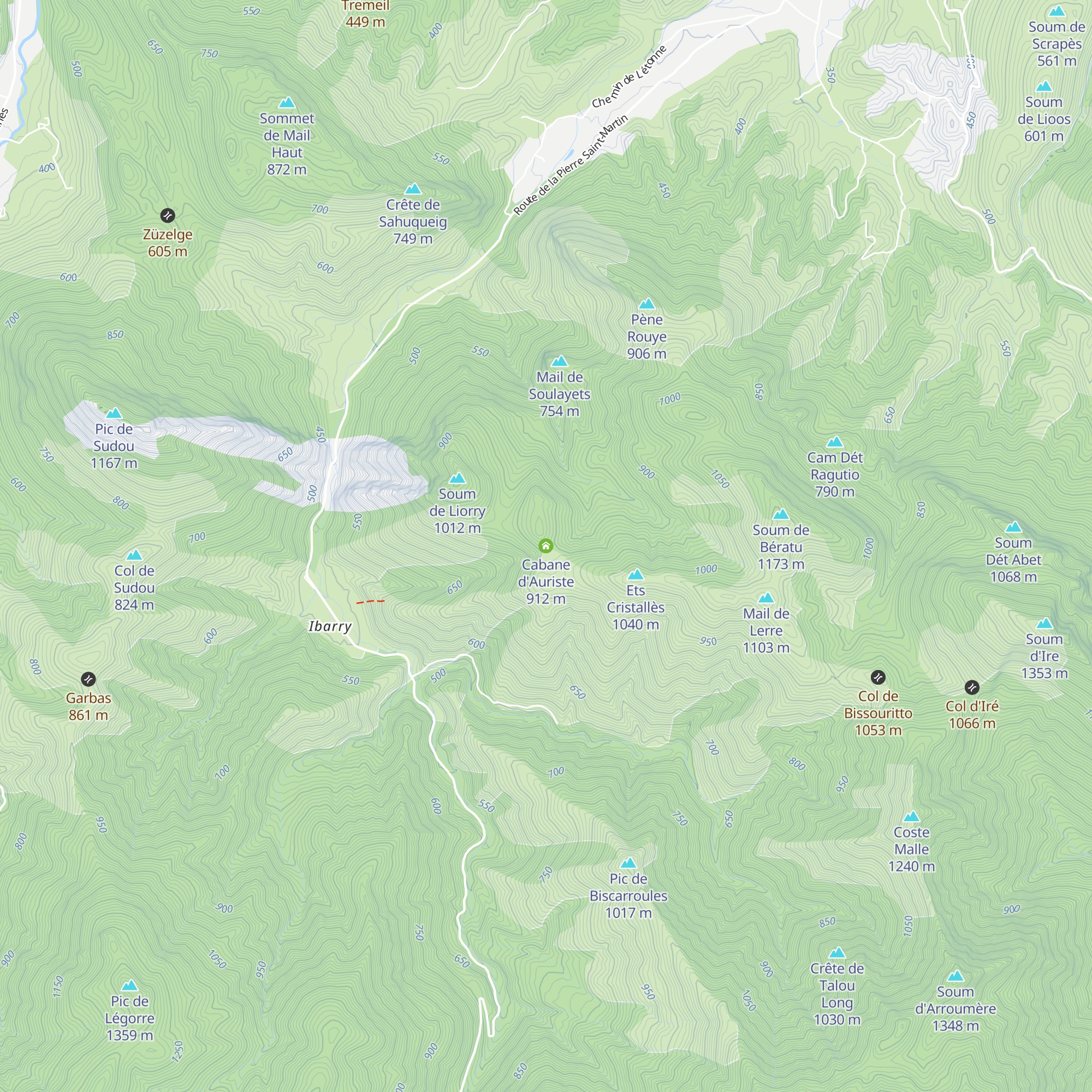 Cabane d'Auriste map