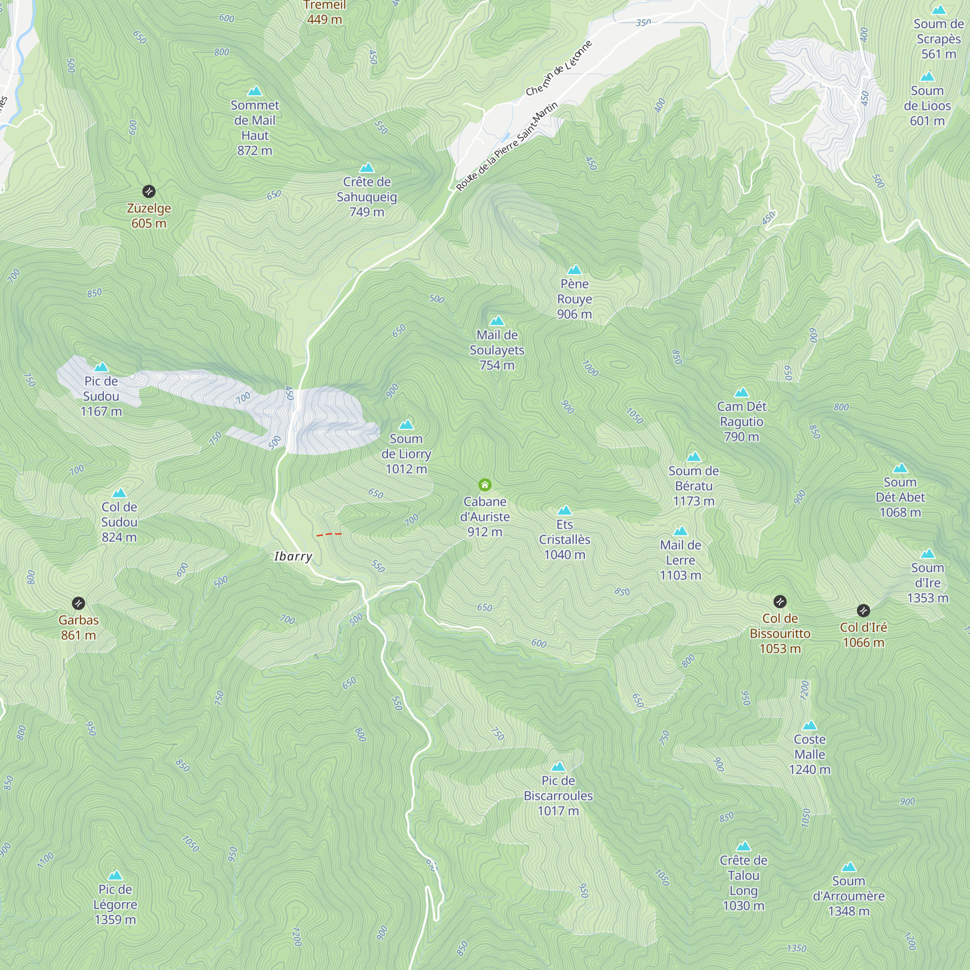 Cabane d'Auriste map