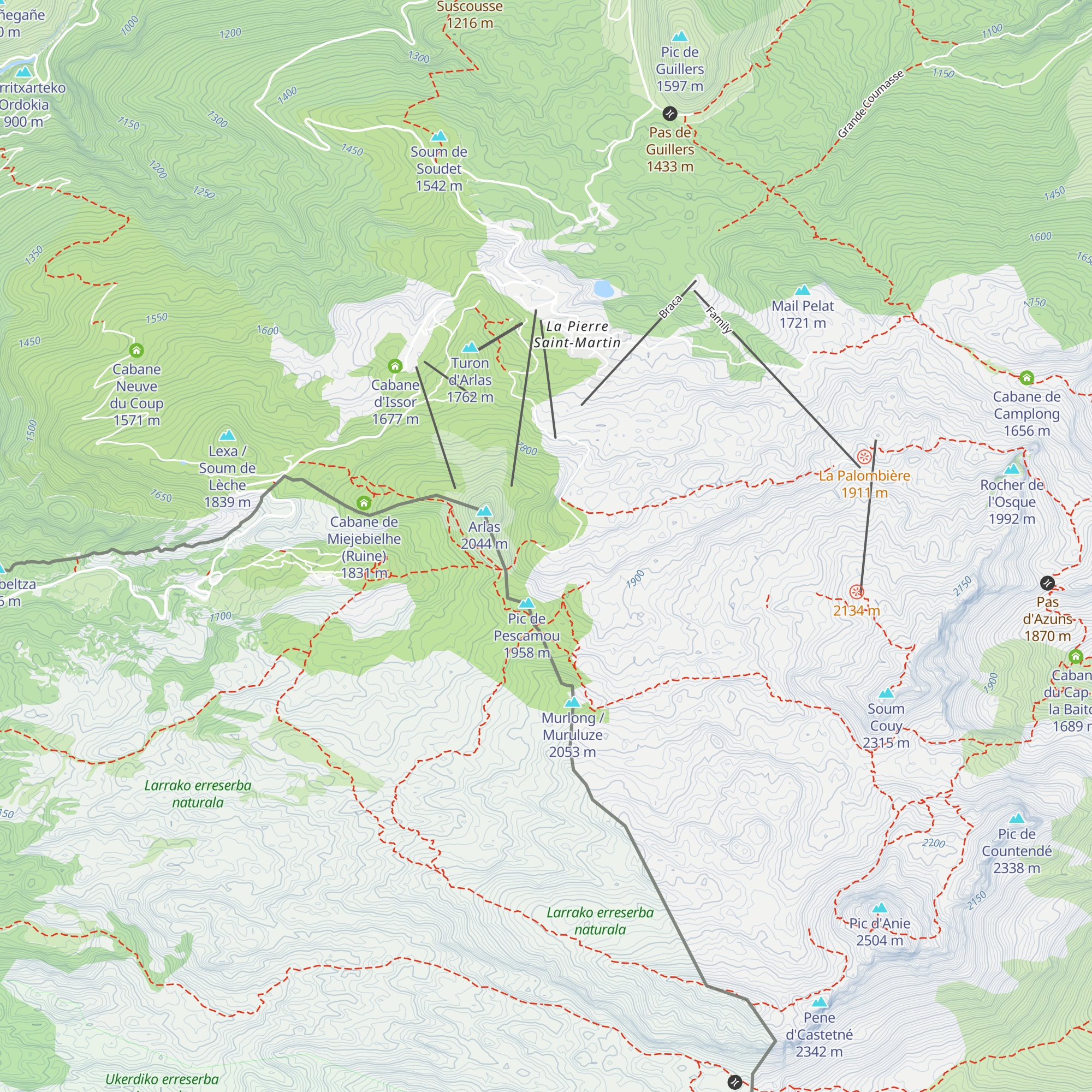 Cabane Vieille de Pescamou map