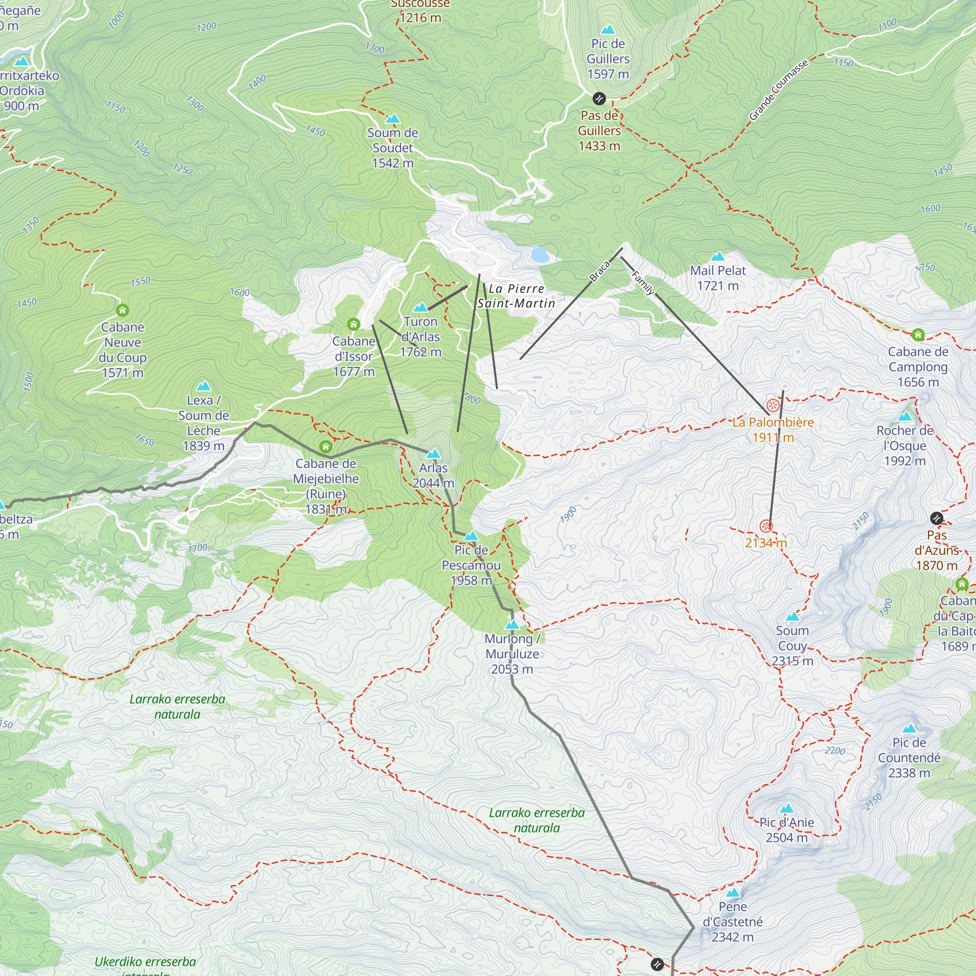 Cabane Neuve de Pescamou map