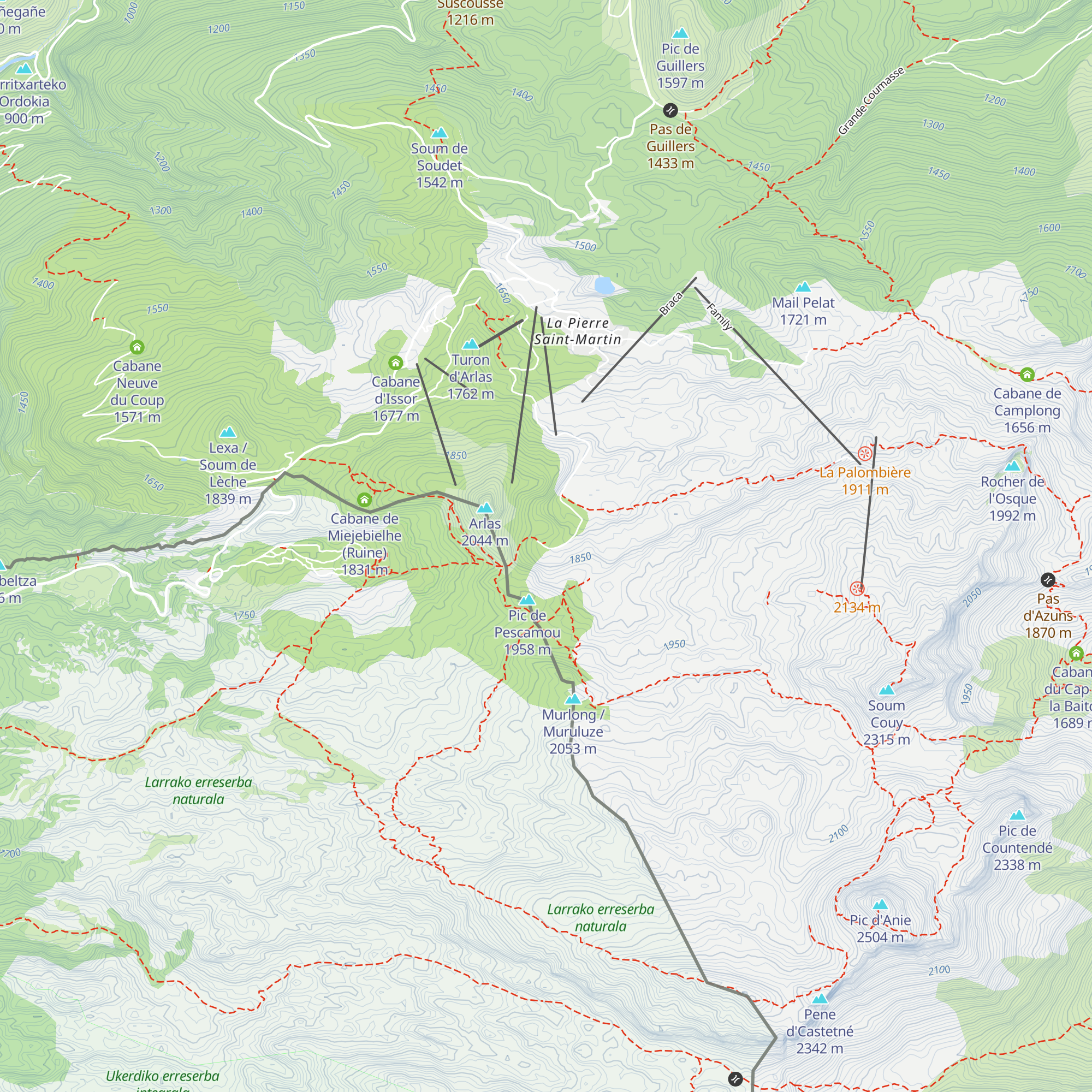Cabane Neuve de Pescamou map