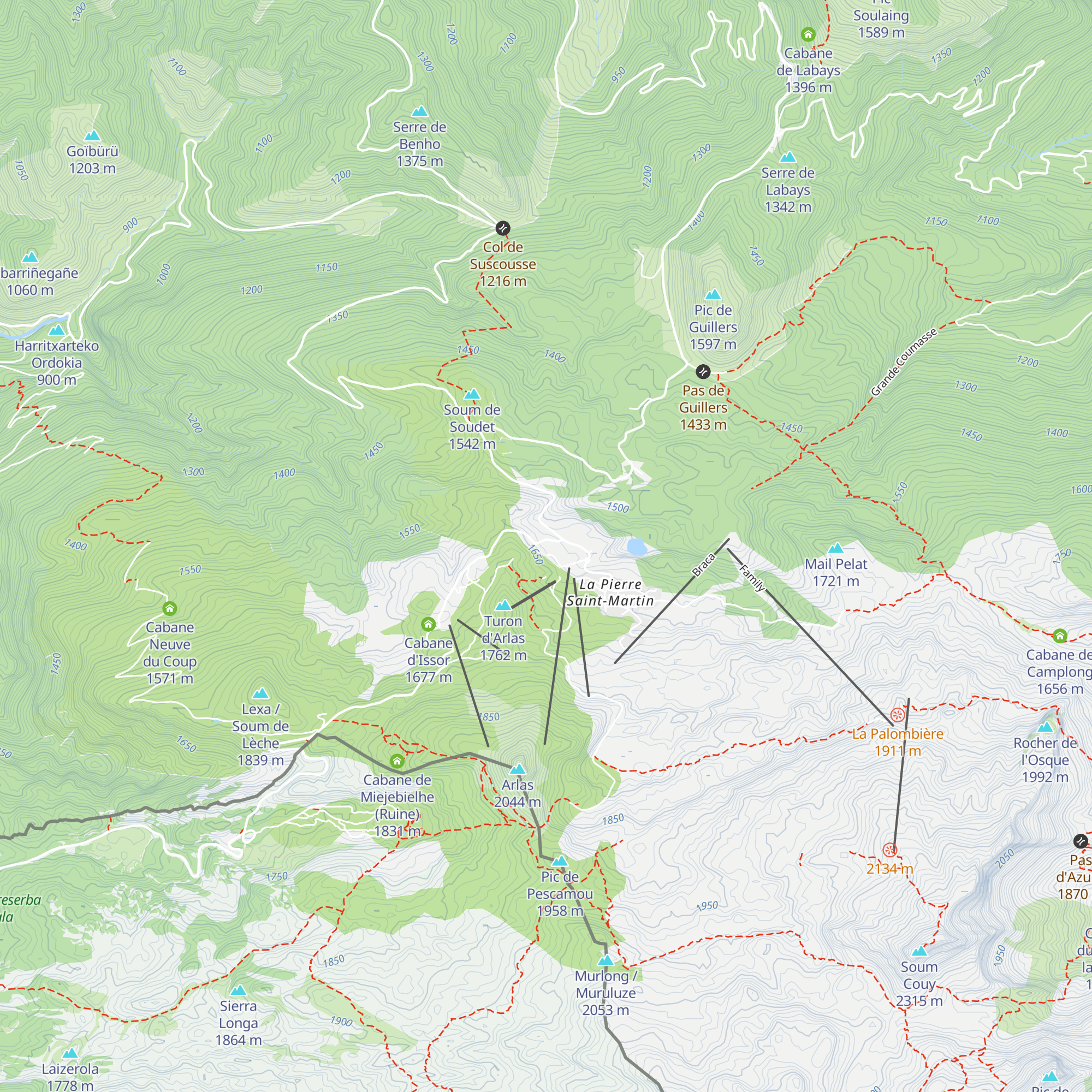 Cabane de La Pierre Saint-Martin map