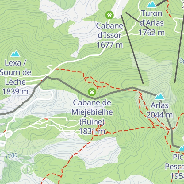 Map of Cabane de Miejebielhe (Ruine)