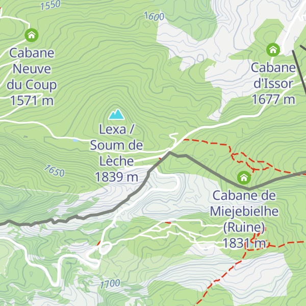 Map of Cabane d'Escuret