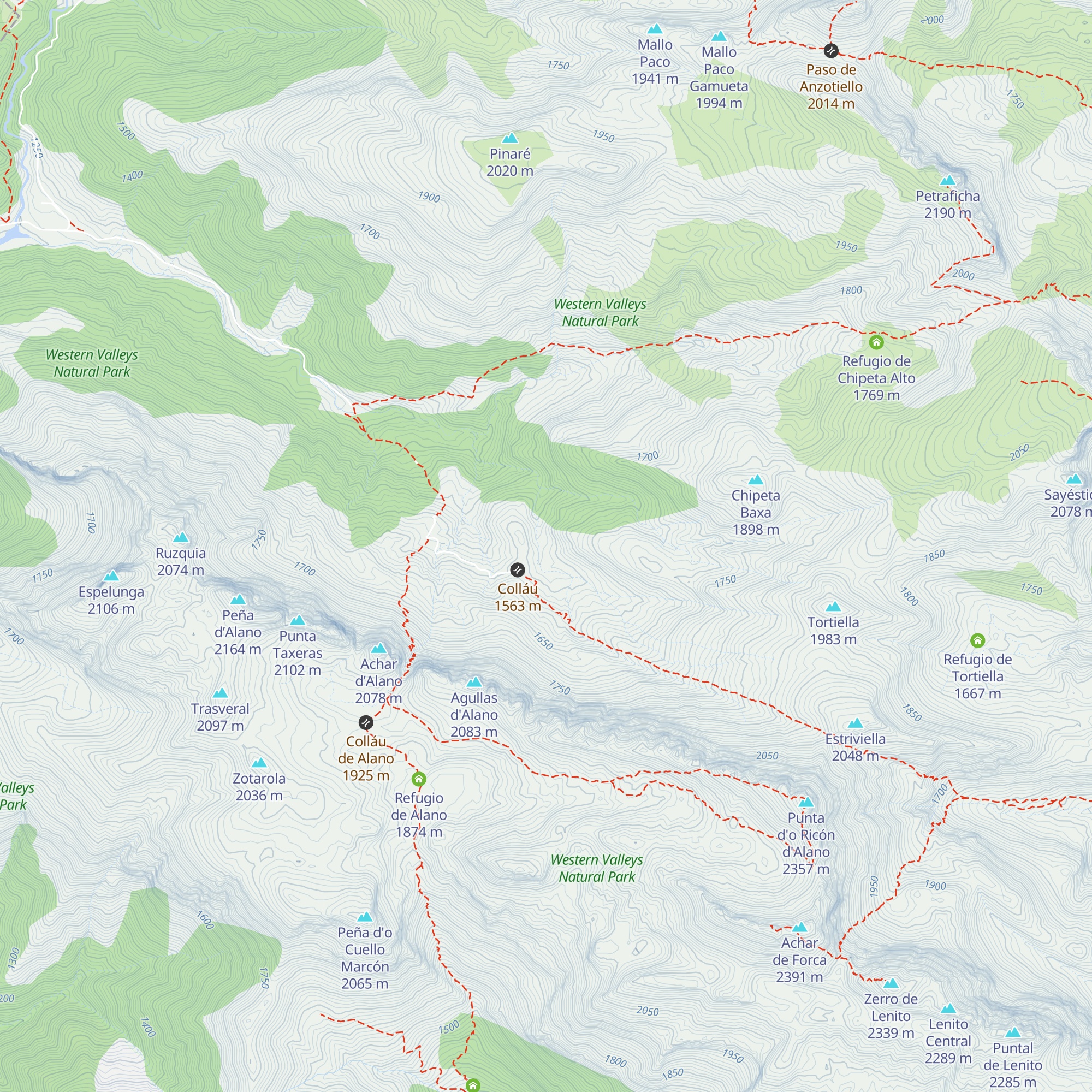 Refugio de Mazandu map