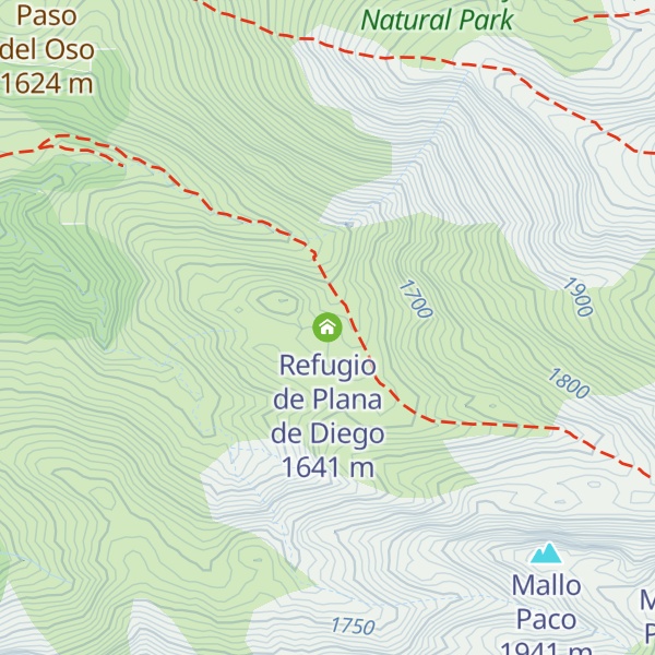 Map of Refugio de Plana de Diego