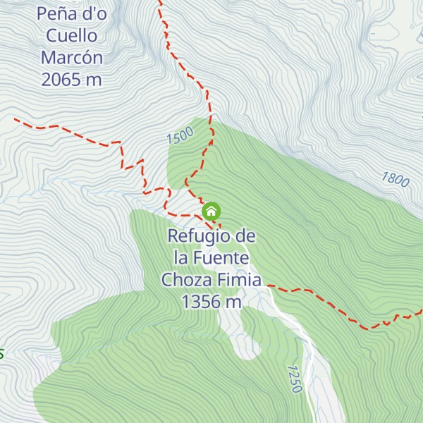 Map of Refugio de la Fuente Choza Fimia